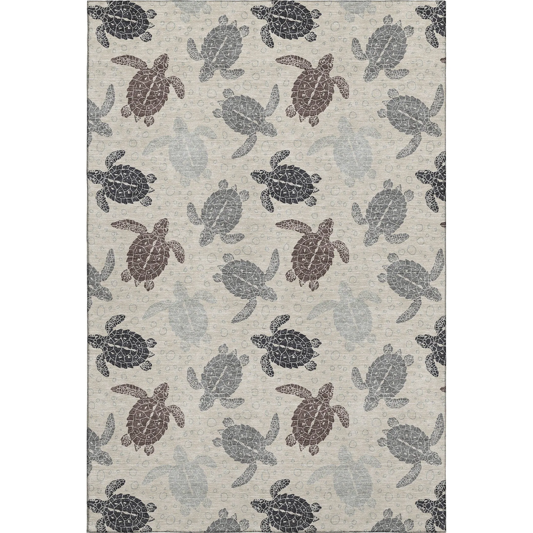 Premium Washable Super Soft Coastal Turtles Mayfield Rug