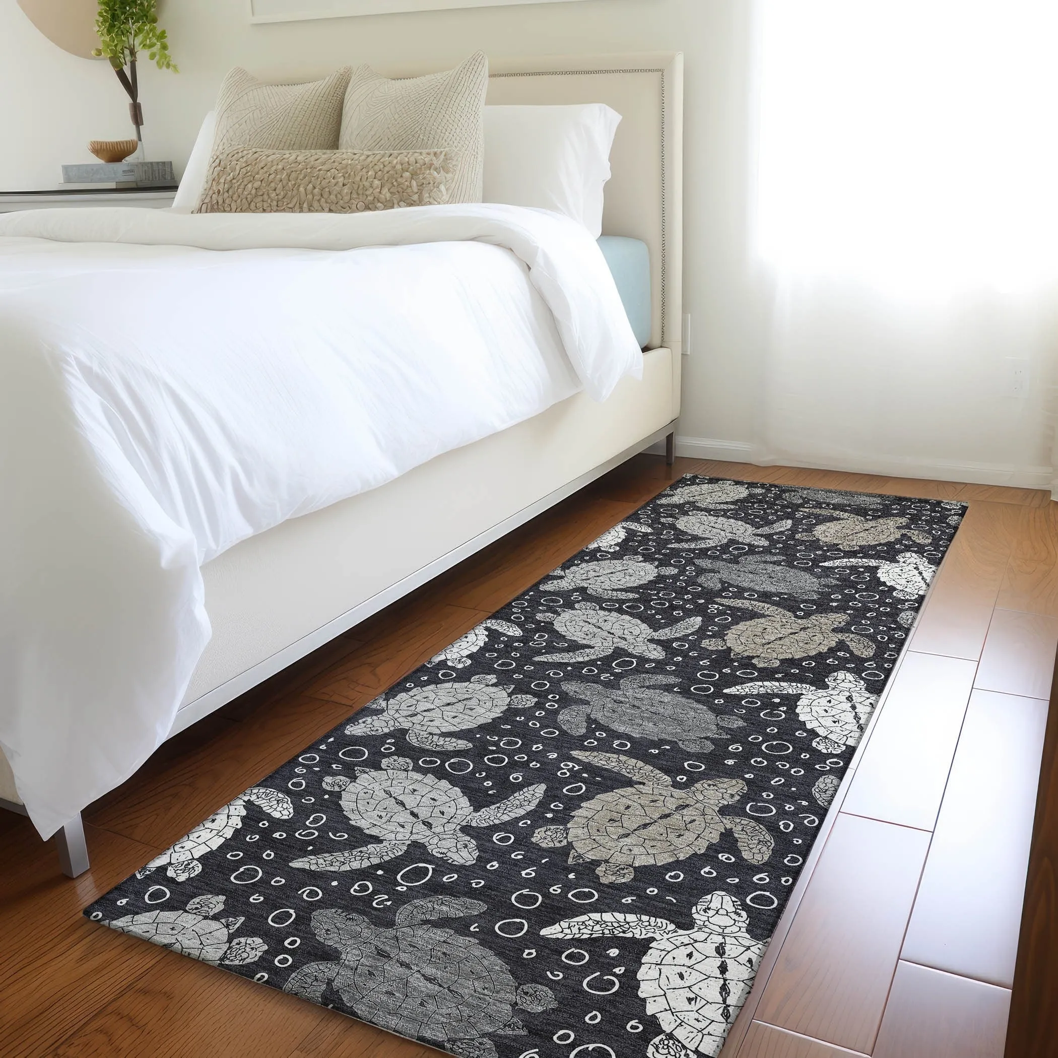 Premium Washable Super Soft Coastal Turtles Mayfield Rug