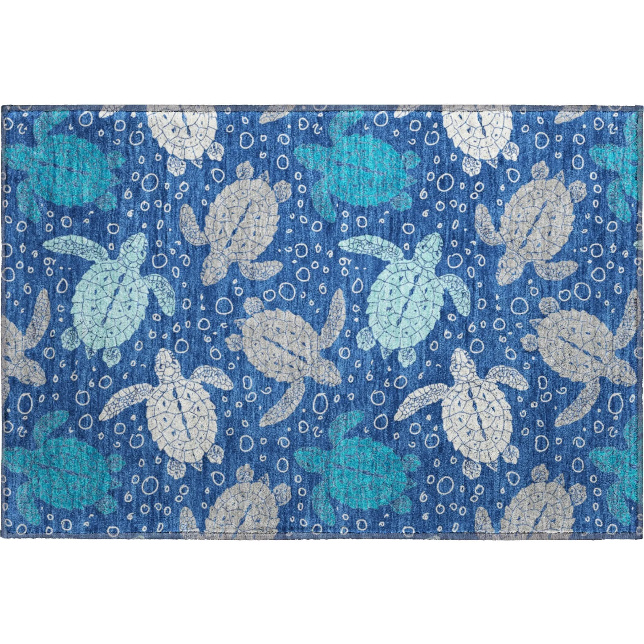Premium Washable Super Soft Coastal Turtles Mayfield Rug