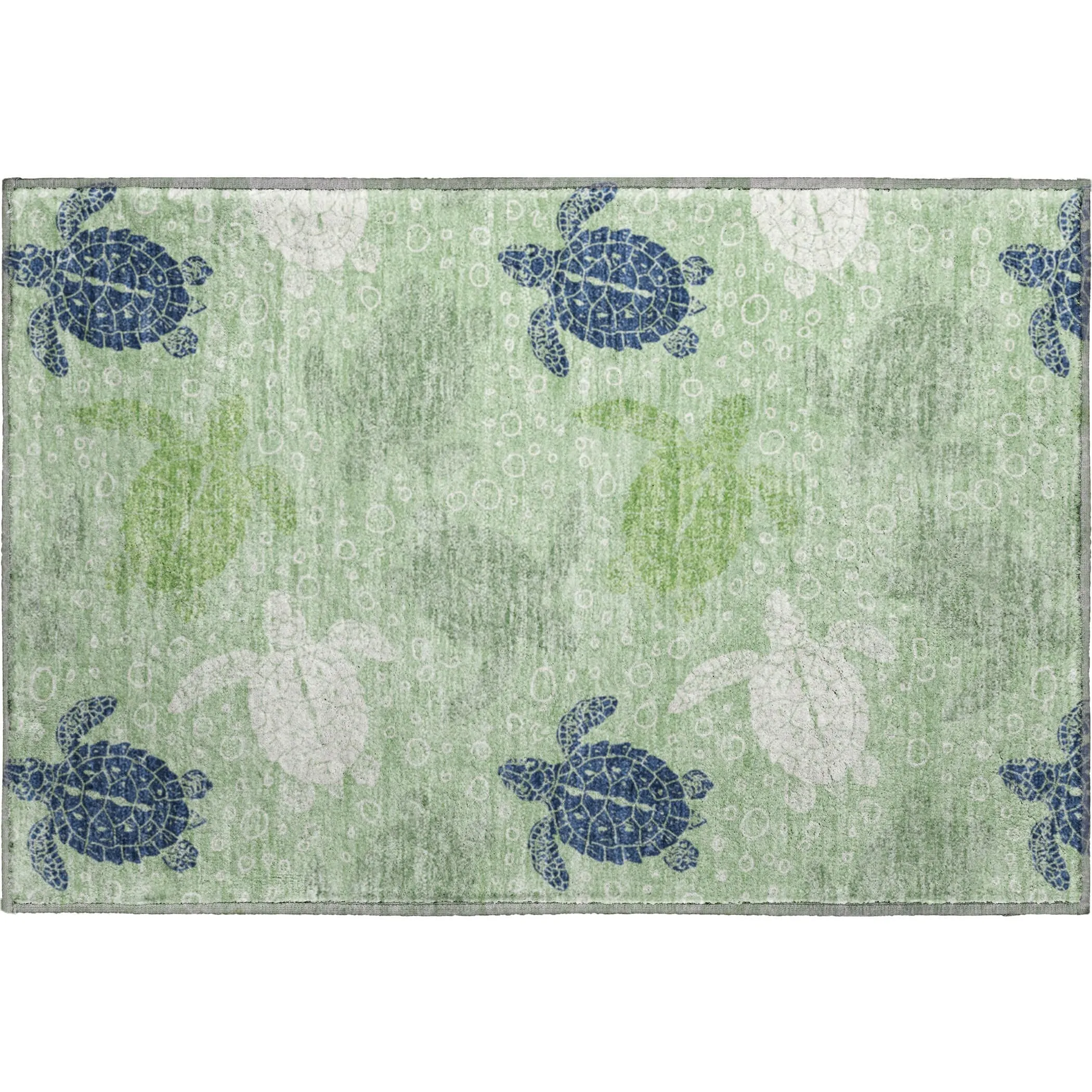 Premium Washable Super Soft Coastal Turtles Mayfield Rug