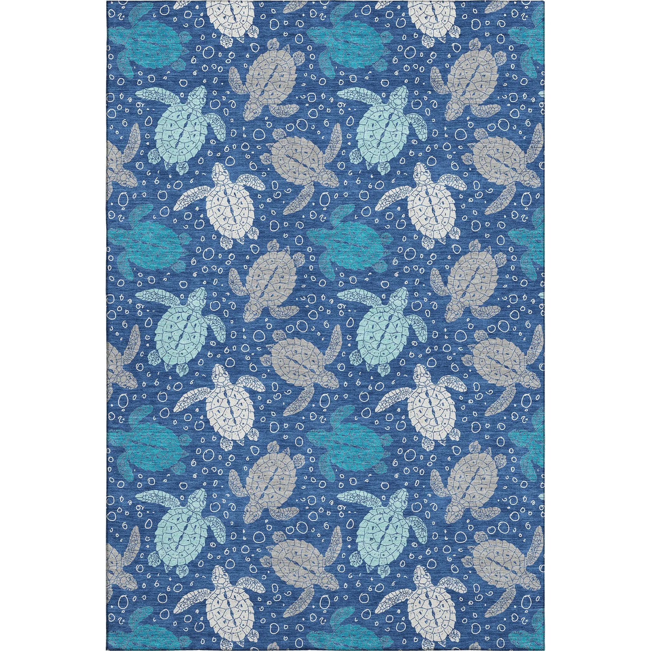 Premium Washable Super Soft Coastal Turtles Mayfield Rug