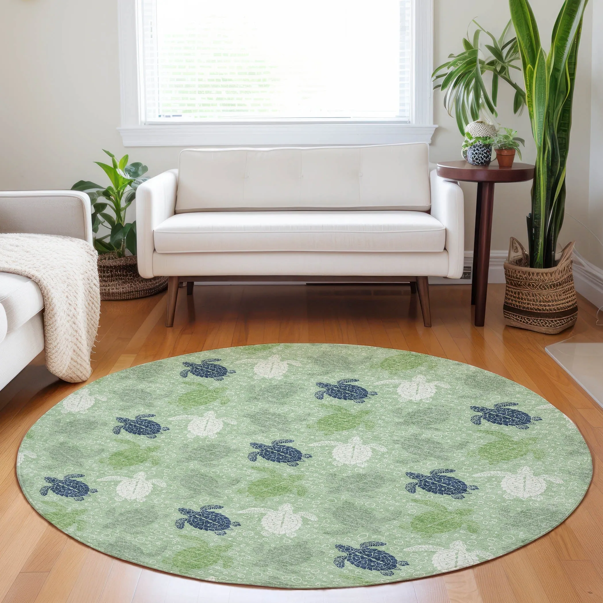 Premium Washable Super Soft Coastal Turtles Mayfield Rug