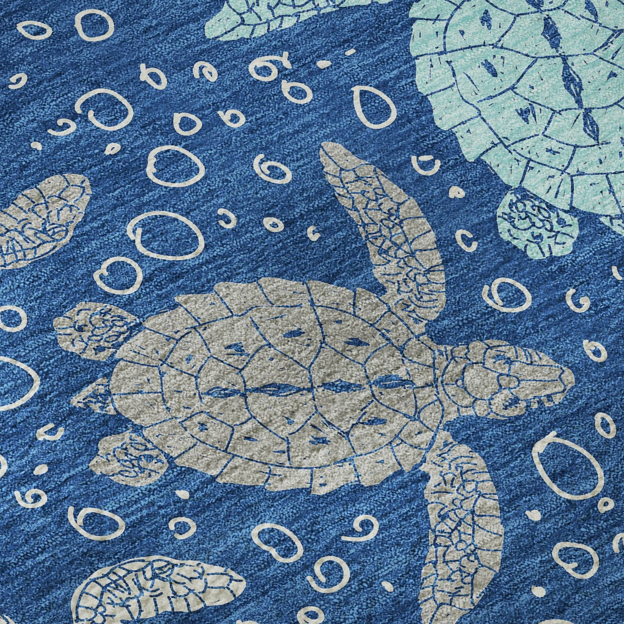 Premium Washable Super Soft Coastal Turtles Mayfield Rug