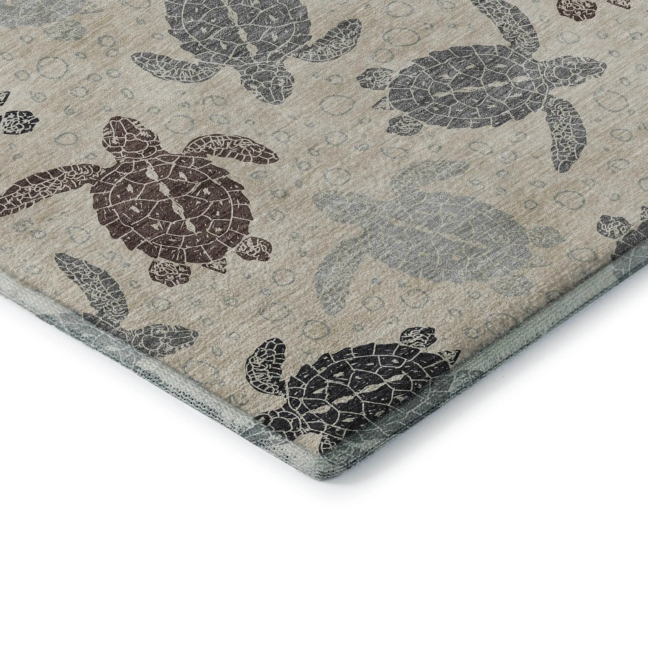 Premium Washable Super Soft Coastal Turtles Mayfield Rug