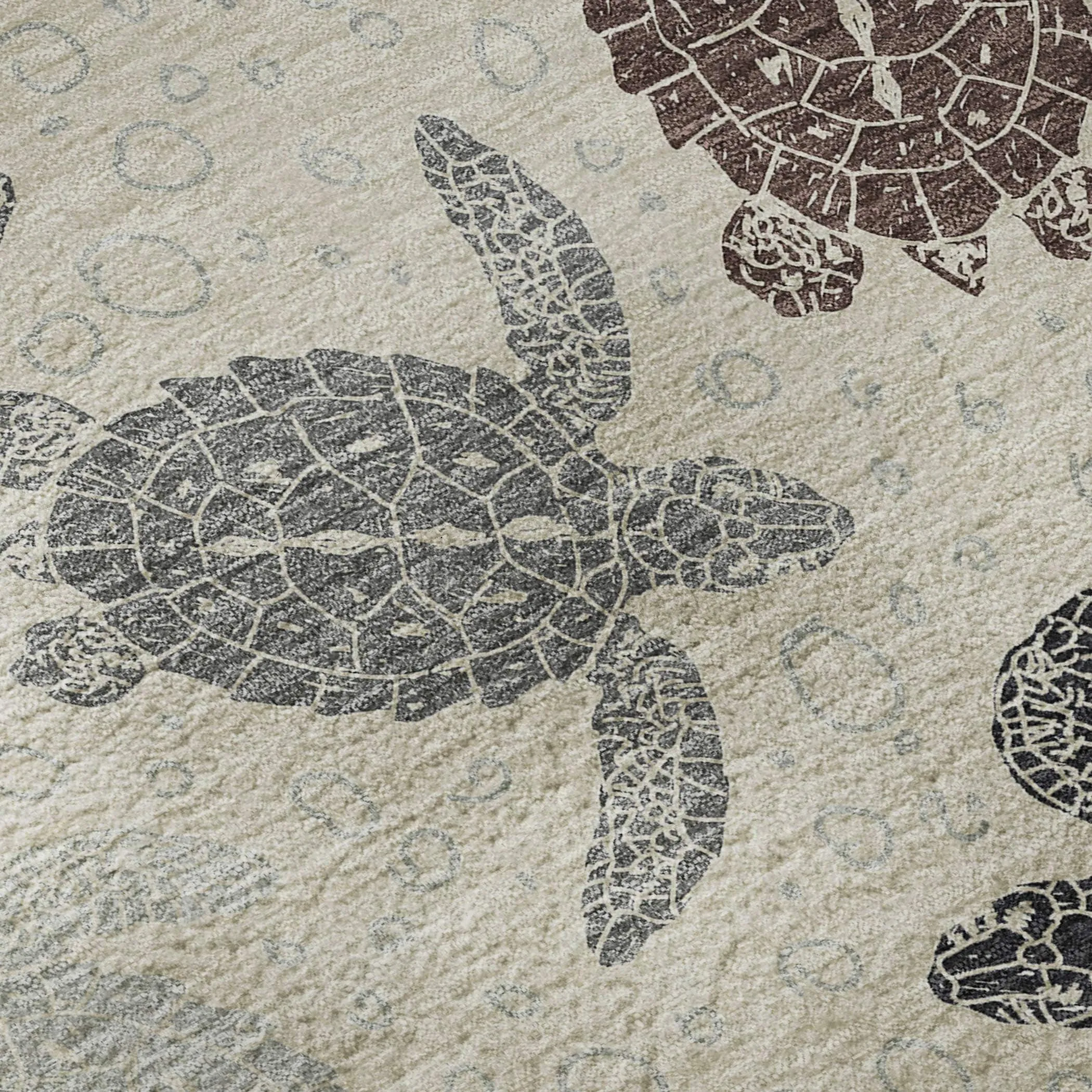 Premium Washable Super Soft Coastal Turtles Mayfield Rug
