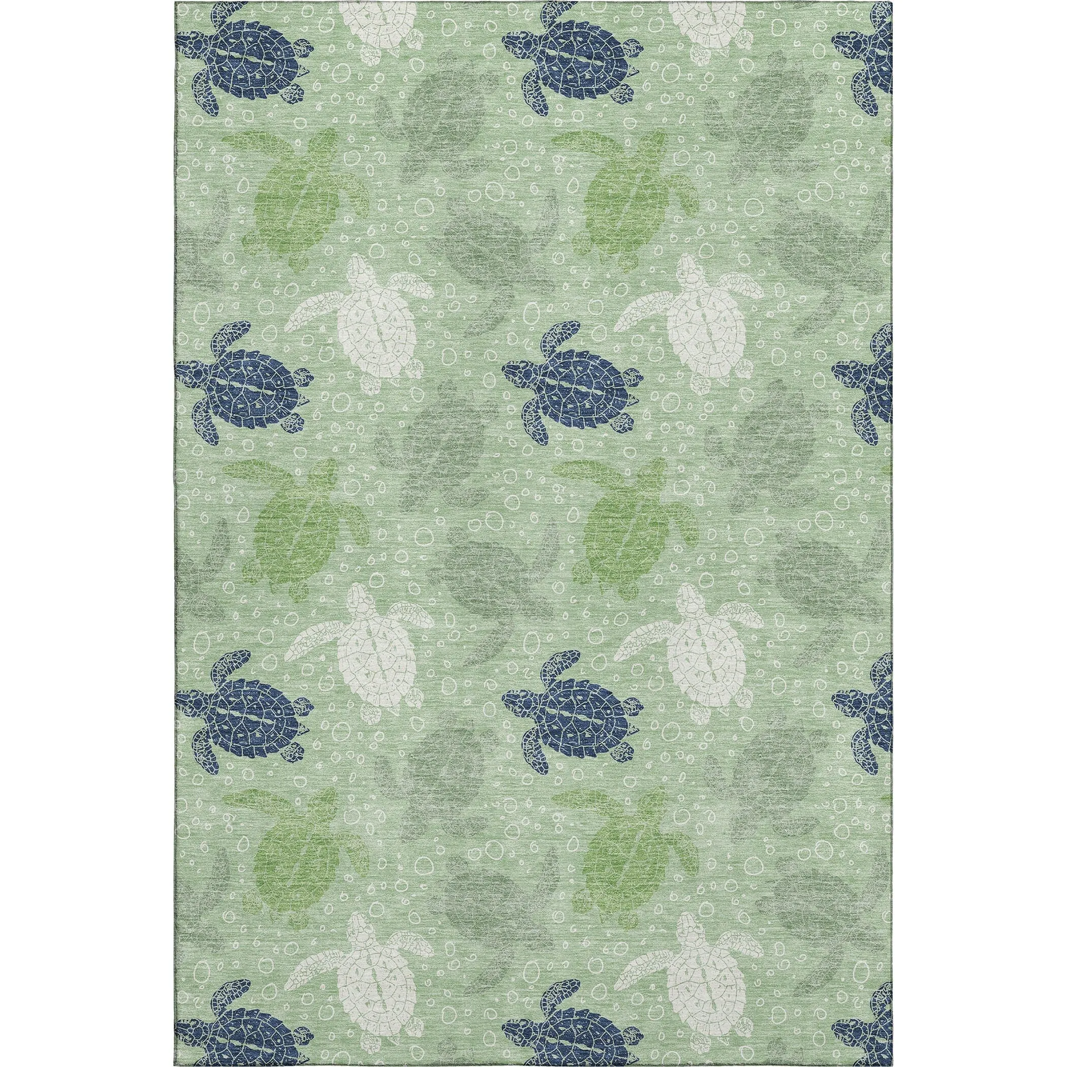 Premium Washable Super Soft Coastal Turtles Mayfield Rug