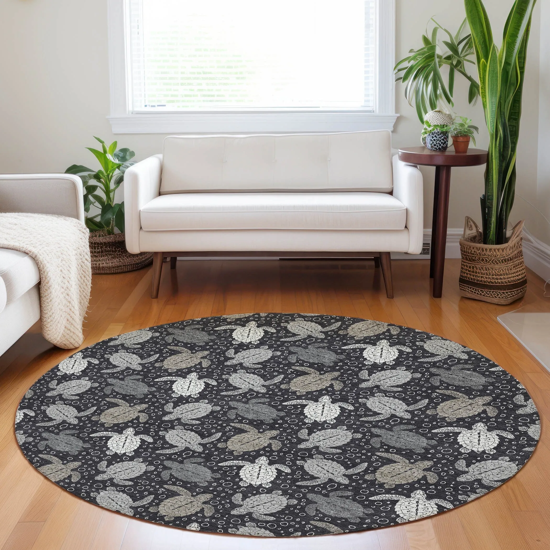 Premium Washable Super Soft Coastal Turtles Mayfield Rug