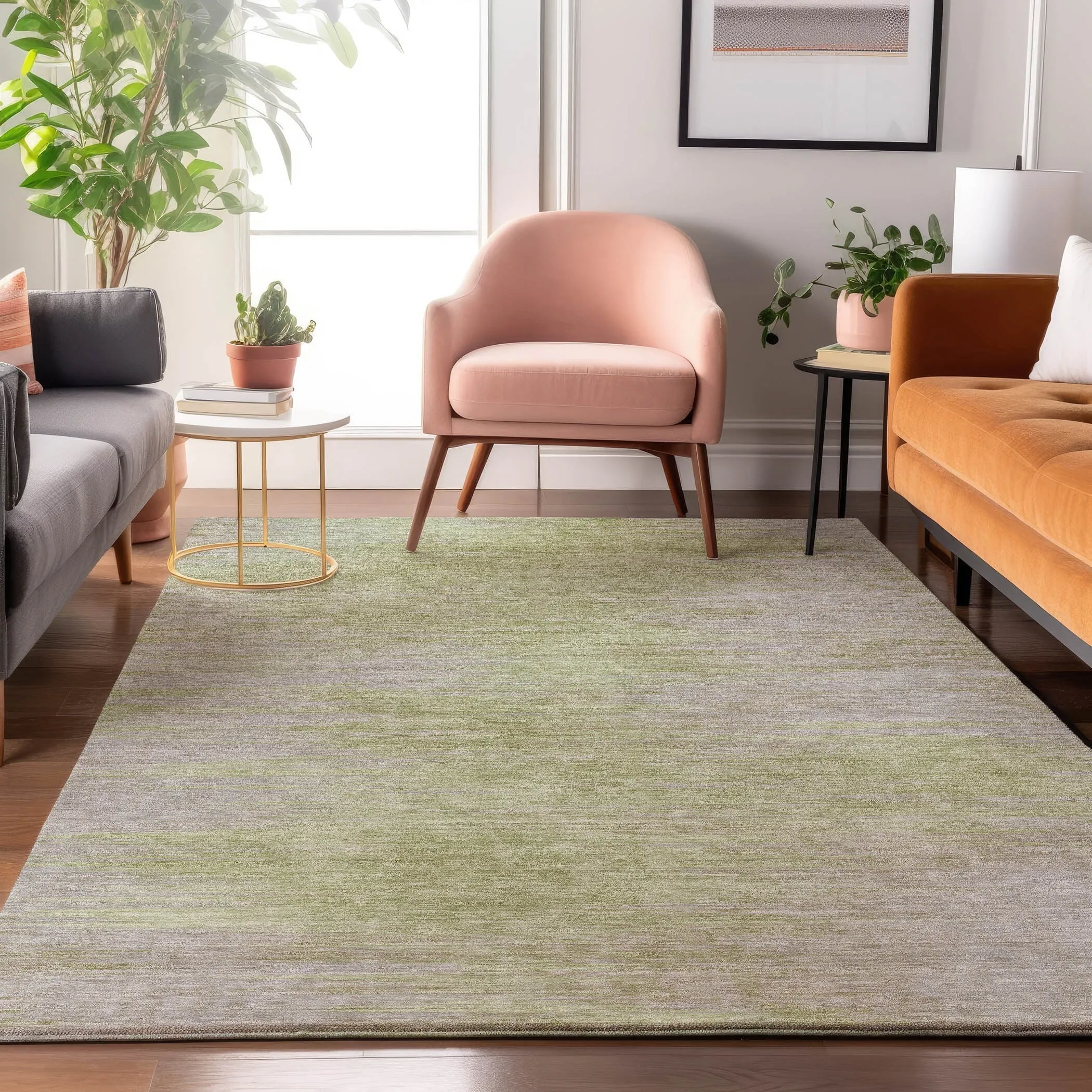 Premium Washable Super Soft Solid Ombre Mayfield Rug