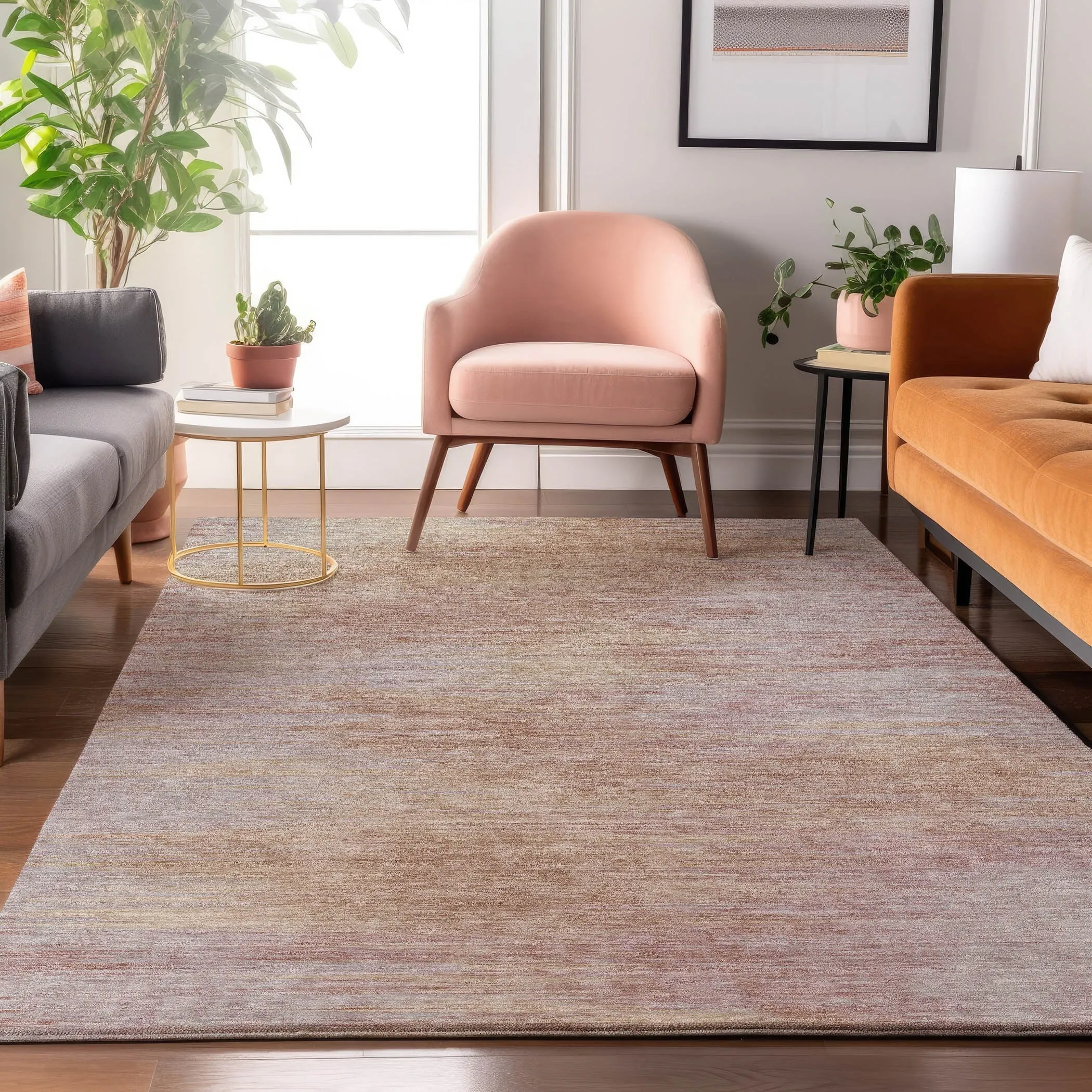 Premium Washable Super Soft Solid Ombre Mayfield Rug