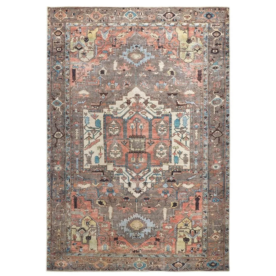 Prescott Vintage Medallion Rug. Pink Clay/Warm Gray. Accent Rug