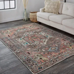 Prescott Vintage Medallion Rug. Pink Clay/Warm Gray. Accent Rug