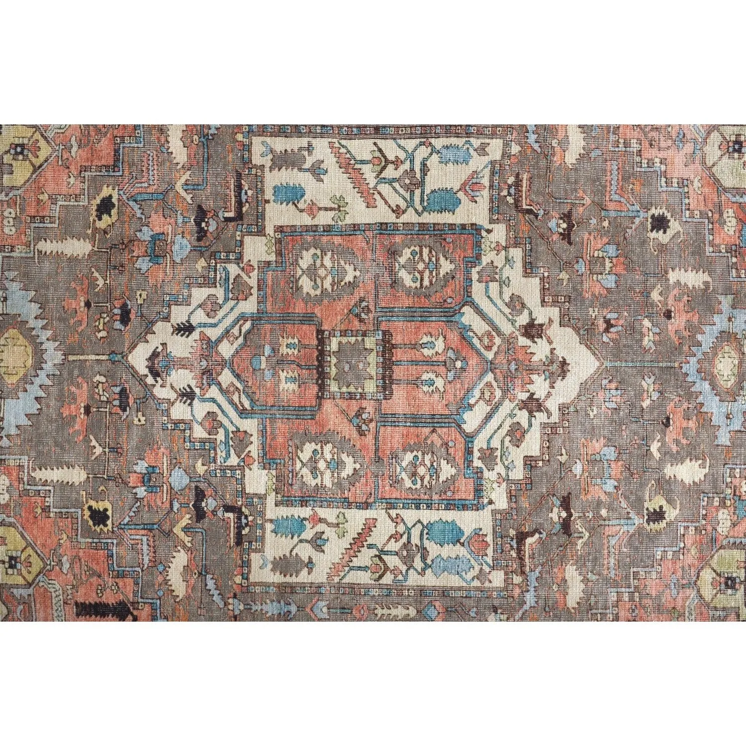 Prescott Vintage Medallion Rug. Pink Clay/Warm Gray. Accent Rug