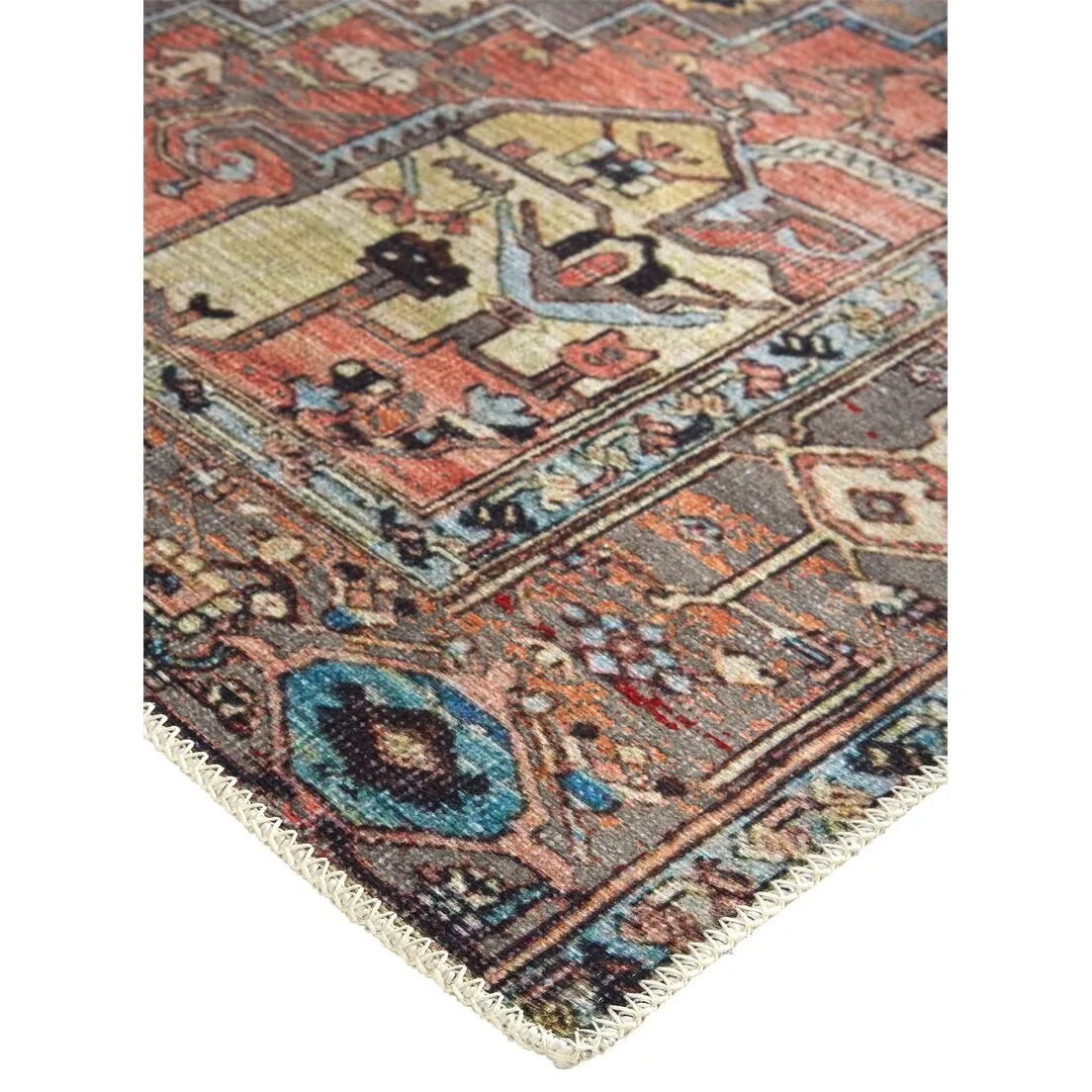 Prescott Vintage Medallion Rug. Pink Clay/Warm Gray. Accent Rug