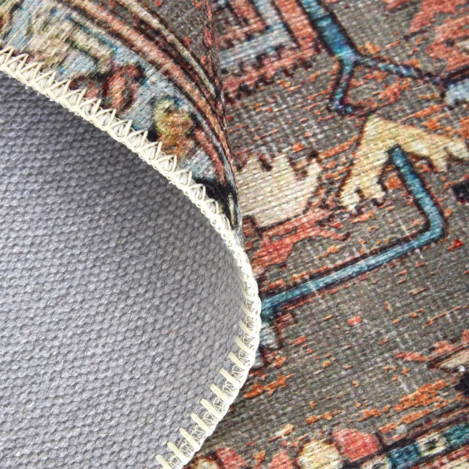 Prescott Vintage Medallion Rug. Pink Clay/Warm Gray. Accent Rug