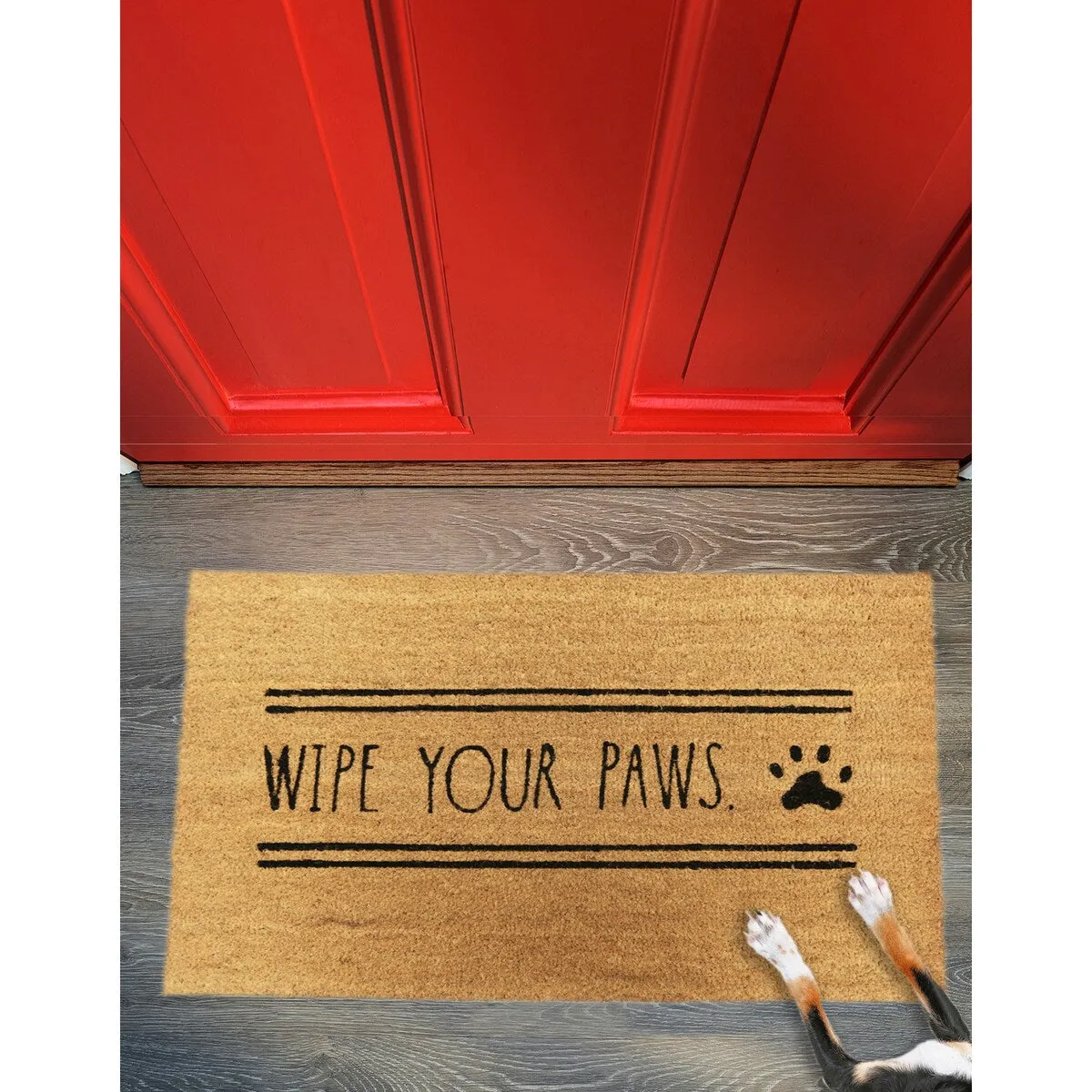 Rae Dunn Eviromentally Friendly Pet Themed Coir Welcome Mat - 24 x 36