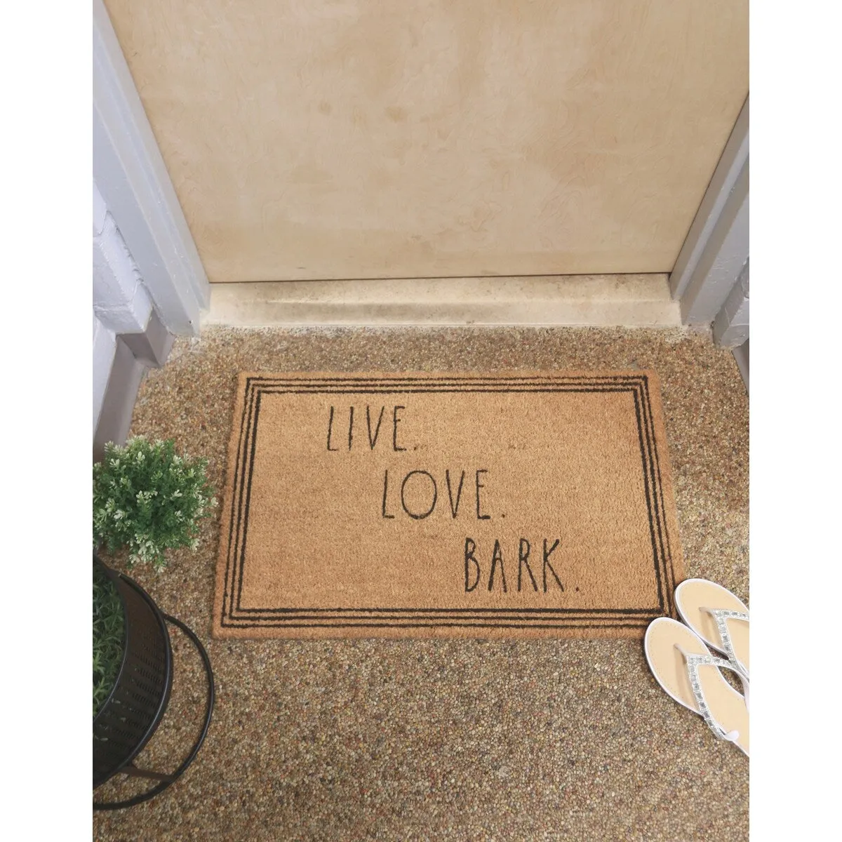 Rae Dunn Eviromentally Friendly Pet Themed Coir Welcome Mat - 24 x 36