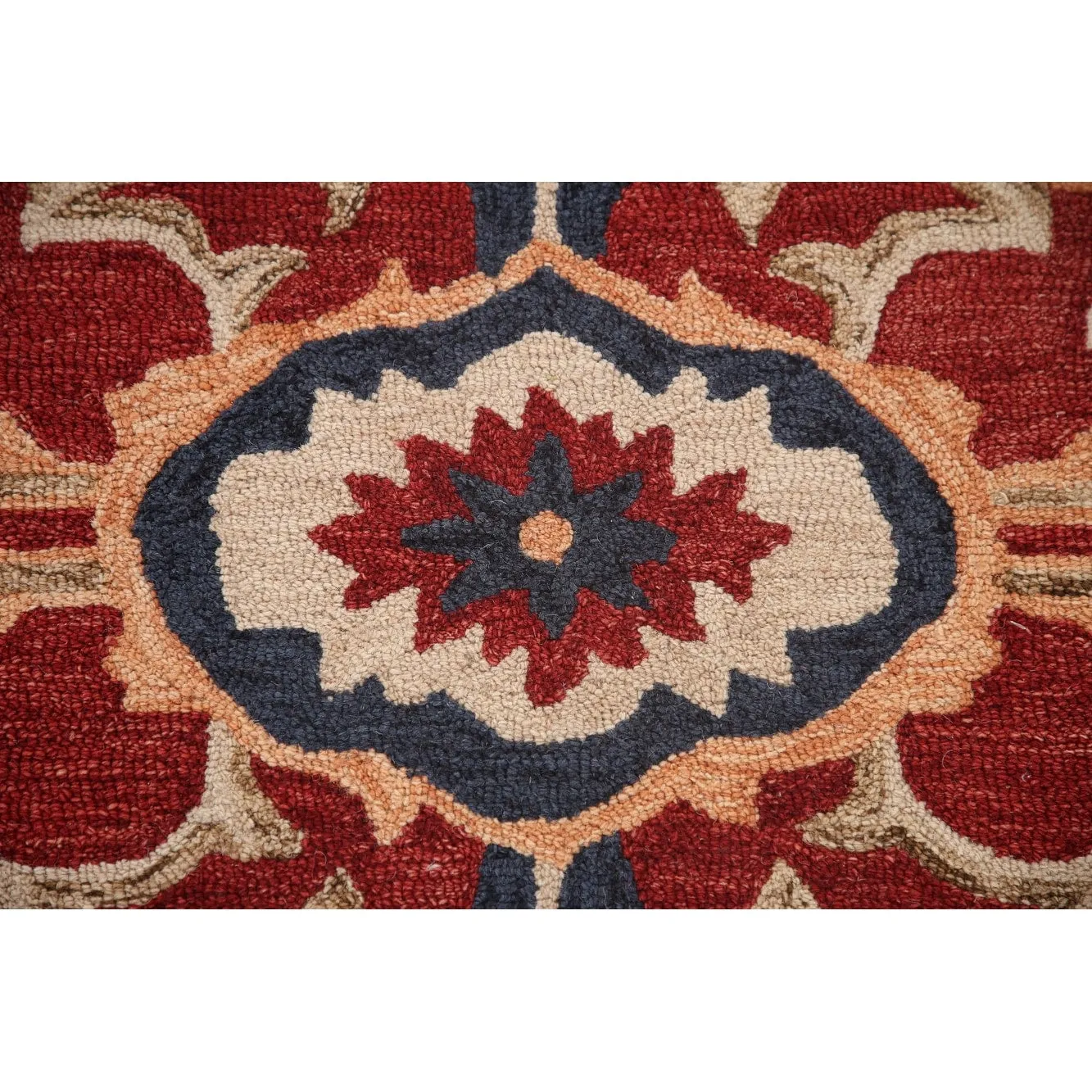 Red Heriz Hand-Tufted Rug Traditional Oriental Carpet