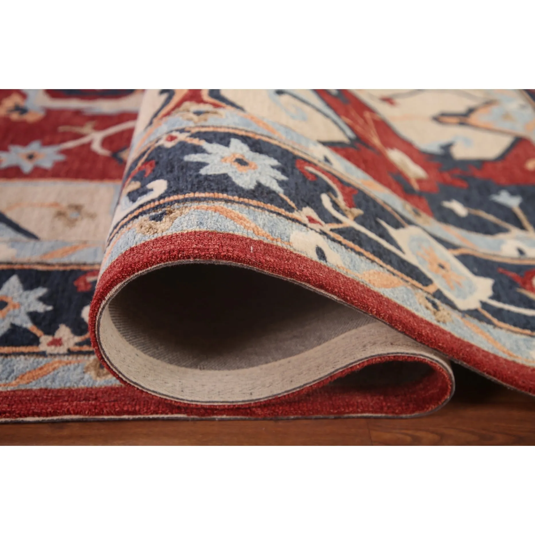 Red Heriz Hand-Tufted Rug Traditional Oriental Carpet