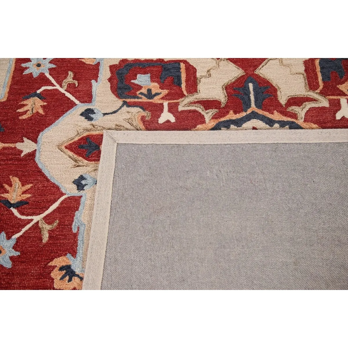Red Heriz Hand-Tufted Rug Traditional Oriental Carpet