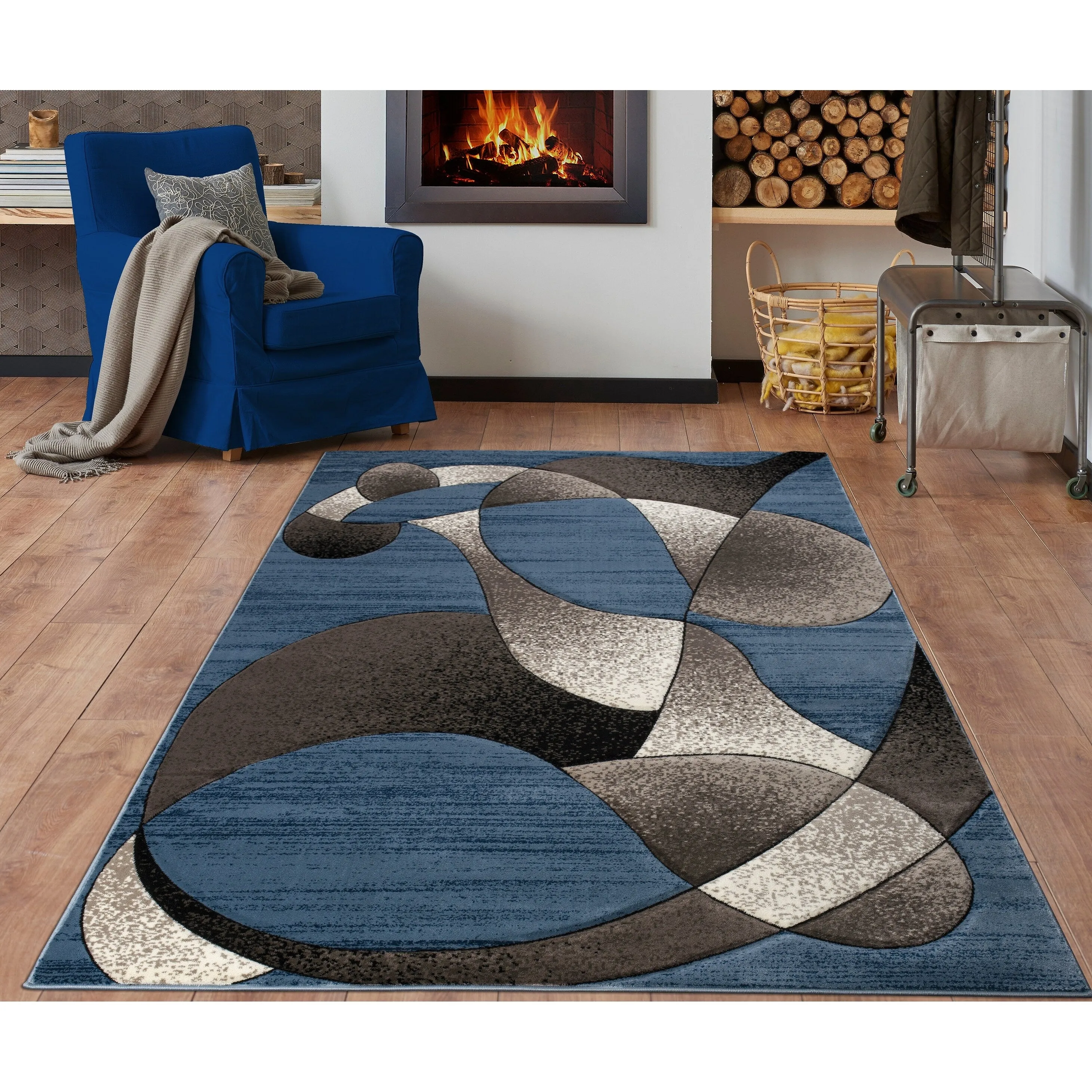 Rhodes Collection Abstract Designed Area Rug