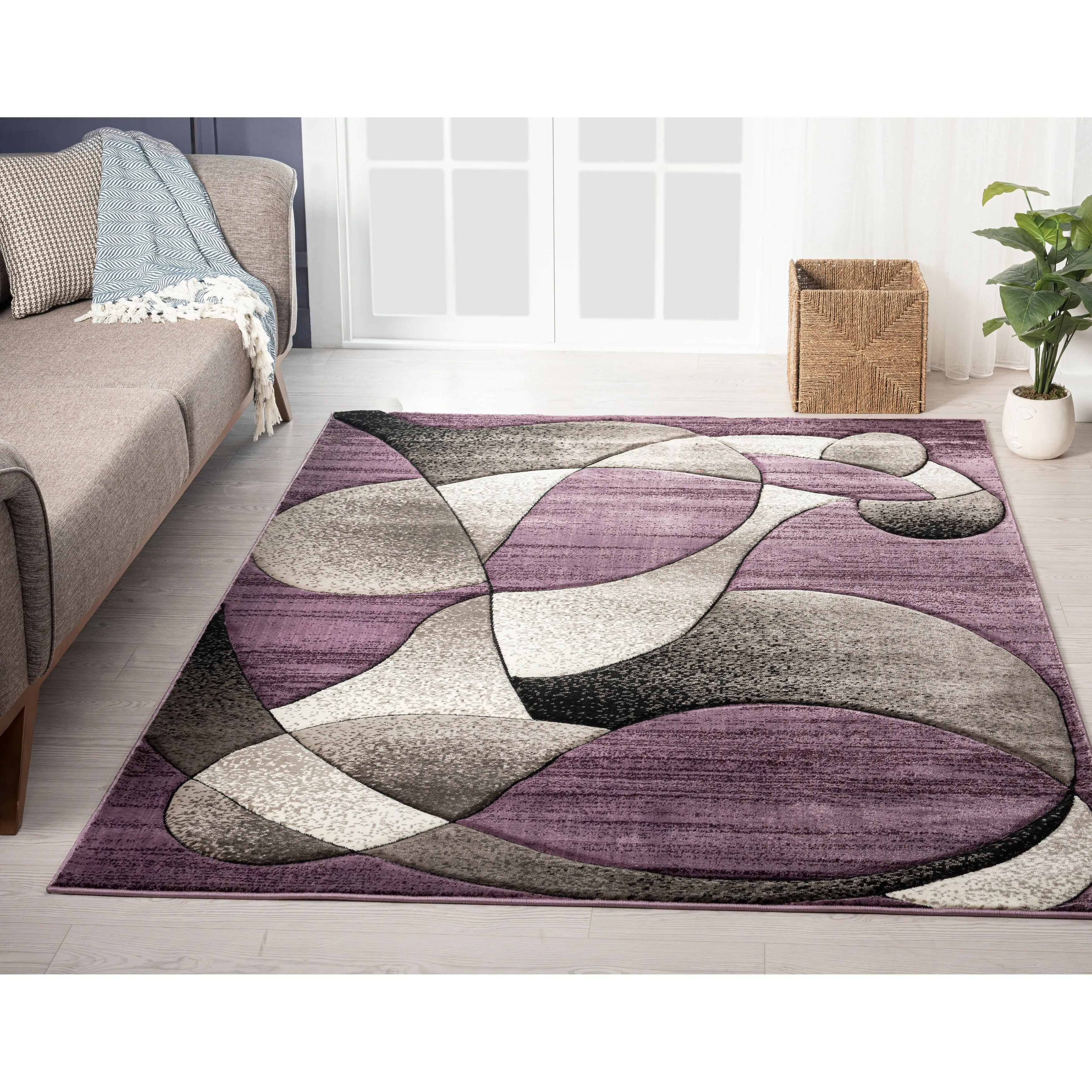 Rhodes Collection Abstract Designed Area Rug