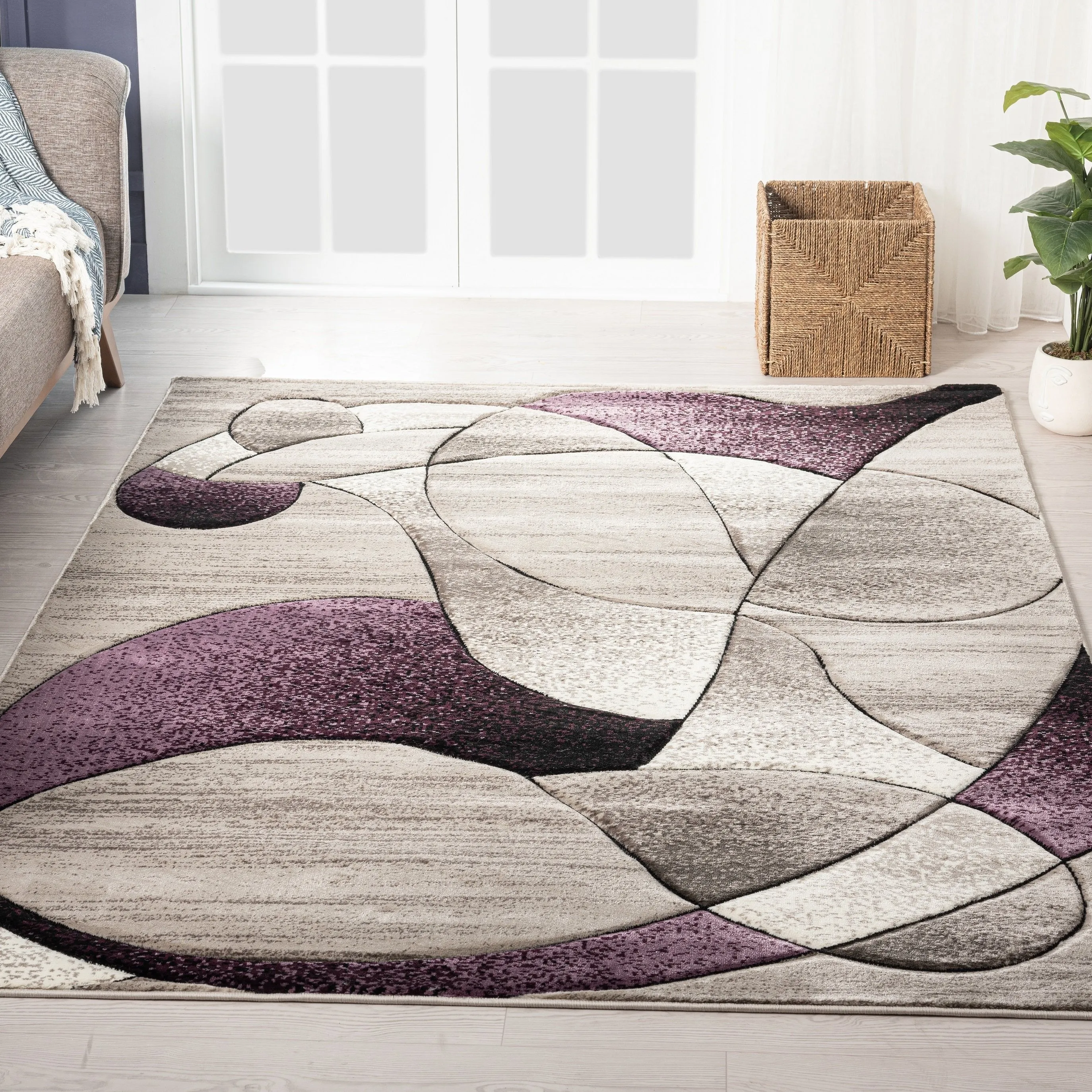 Rhodes Collection Abstract Designed Area Rug