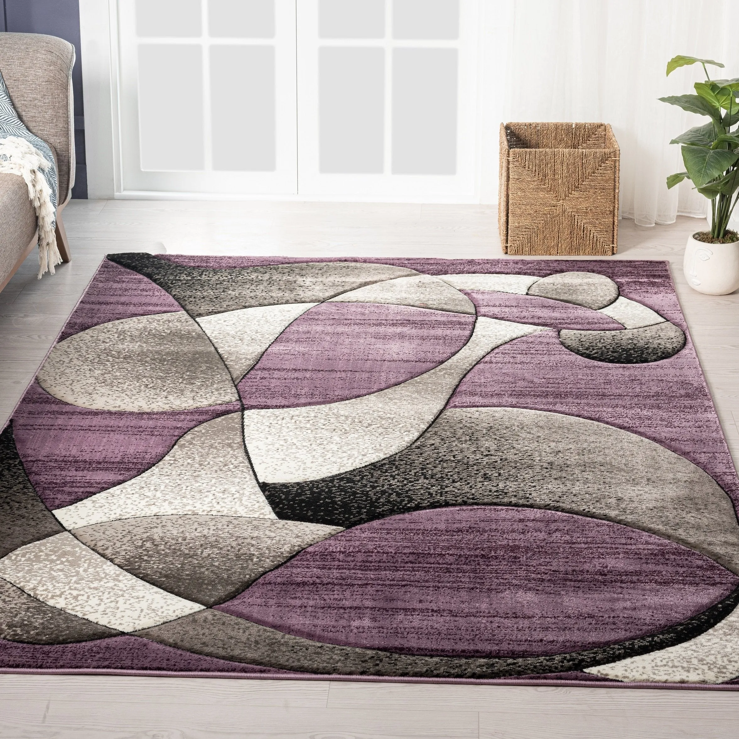 Rhodes Collection Abstract Designed Area Rug