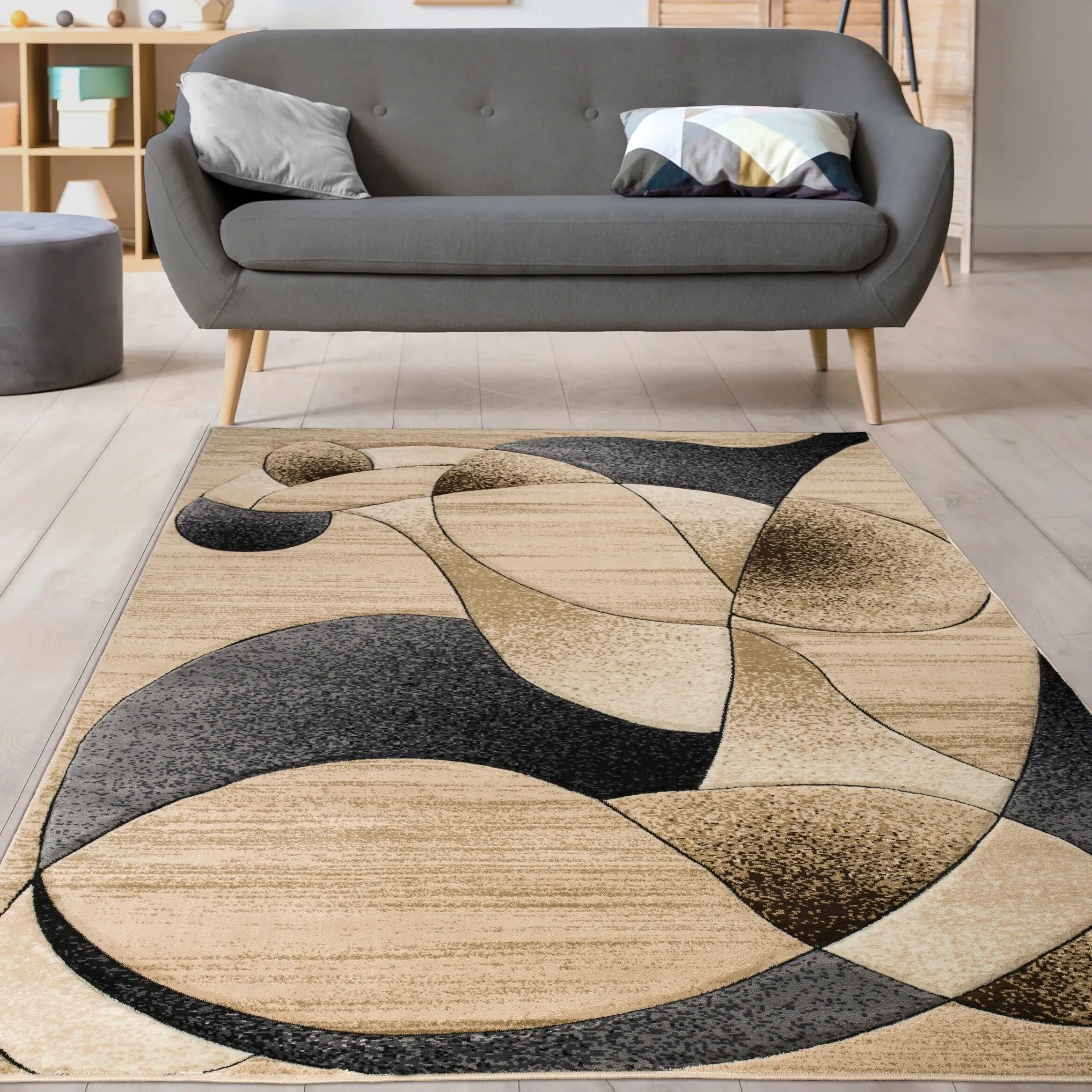 Rhodes Collection Abstract Designed Area Rug