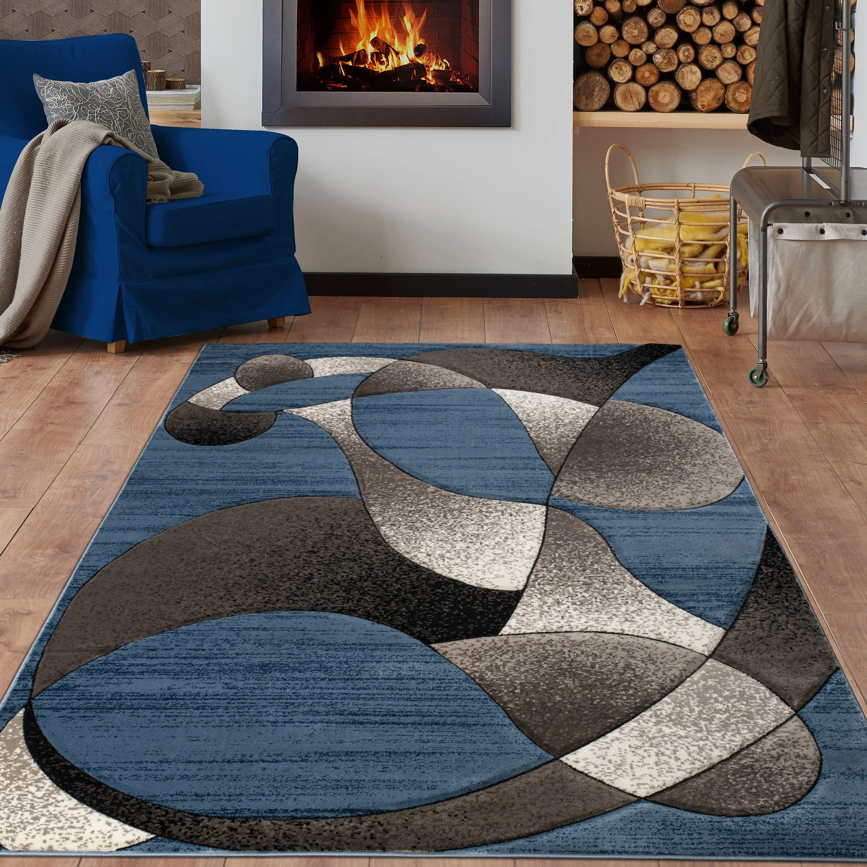 Rhodes Collection Abstract Designed Area Rug