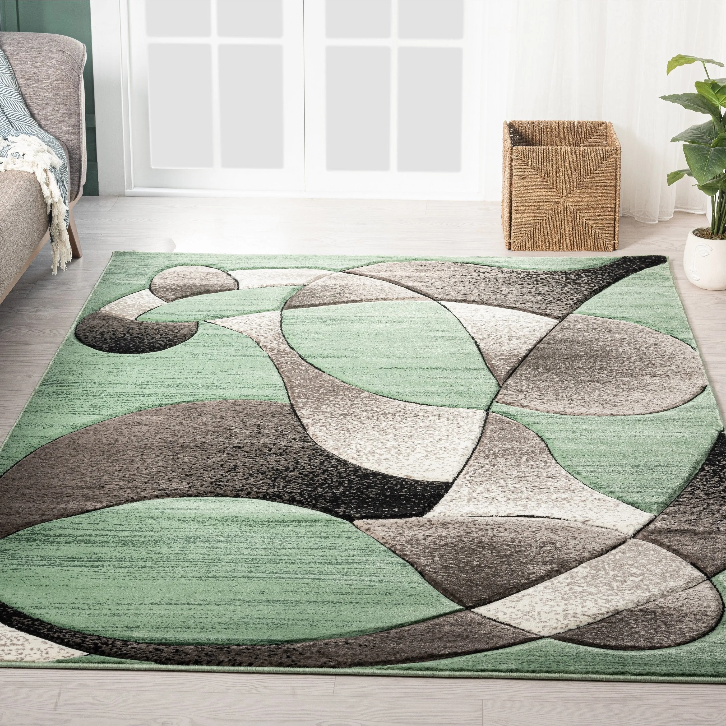 Rhodes Collection Abstract Designed Area Rug
