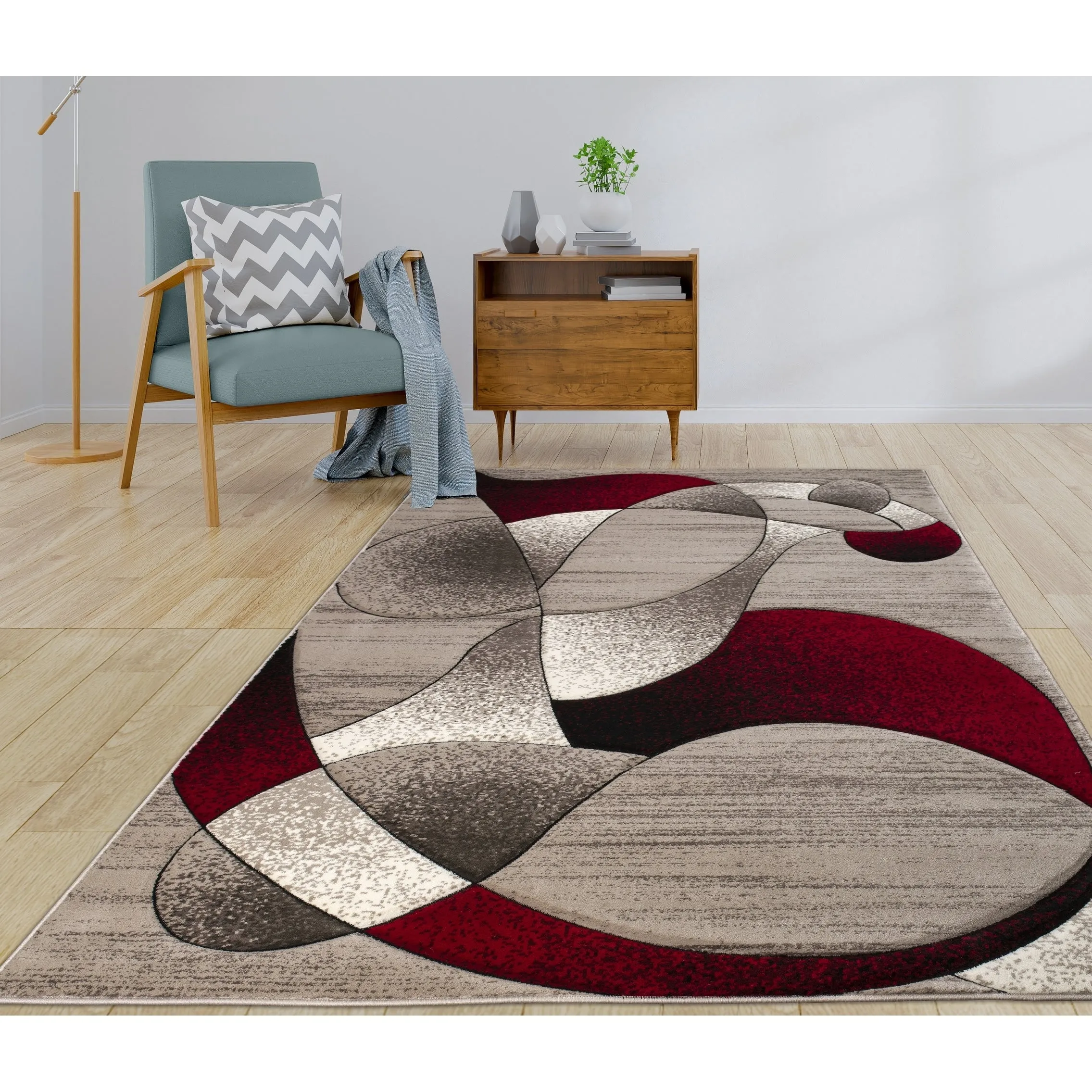 Rhodes Collection Abstract Designed Area Rug