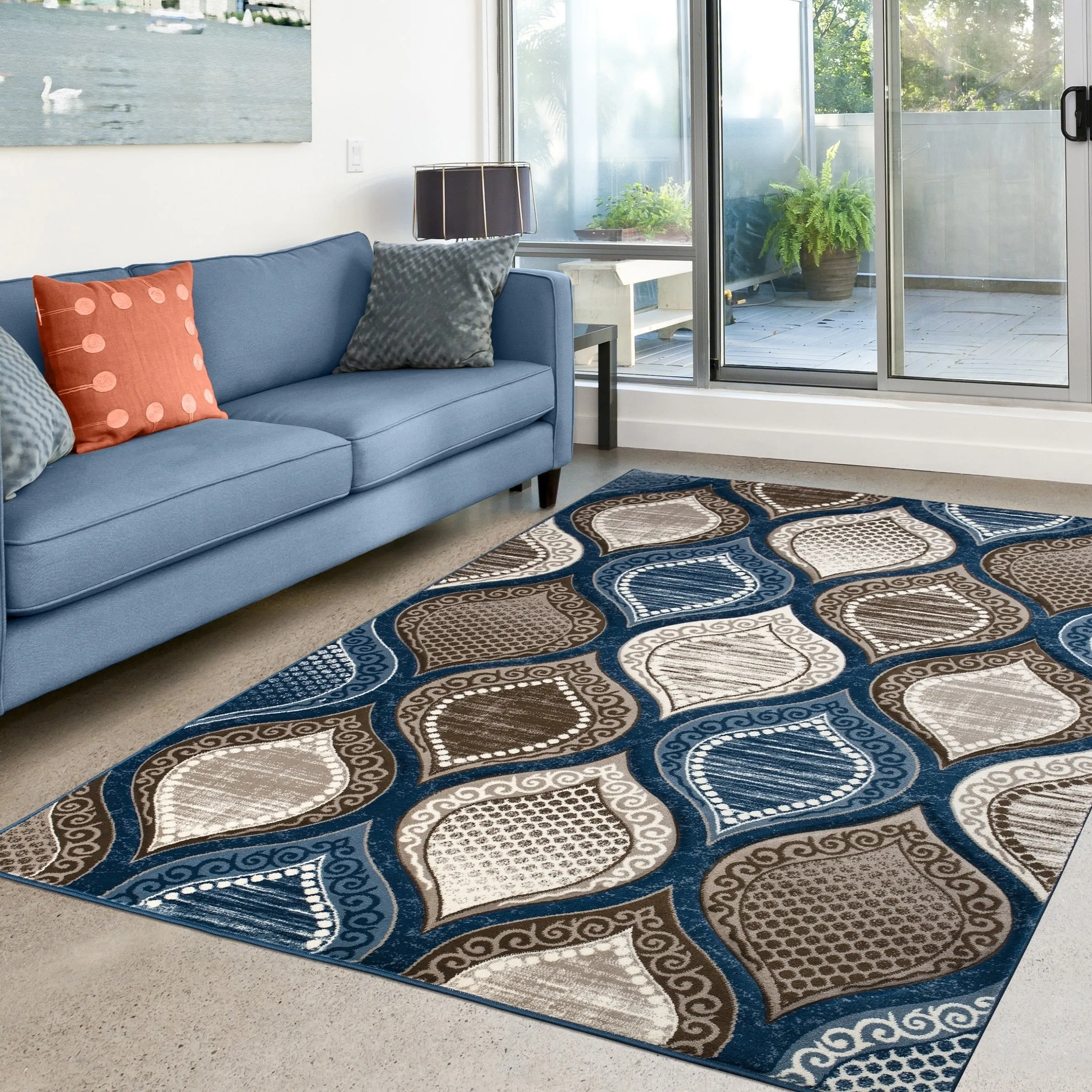 Rhodes Collection Abstract Lattice Area Rug