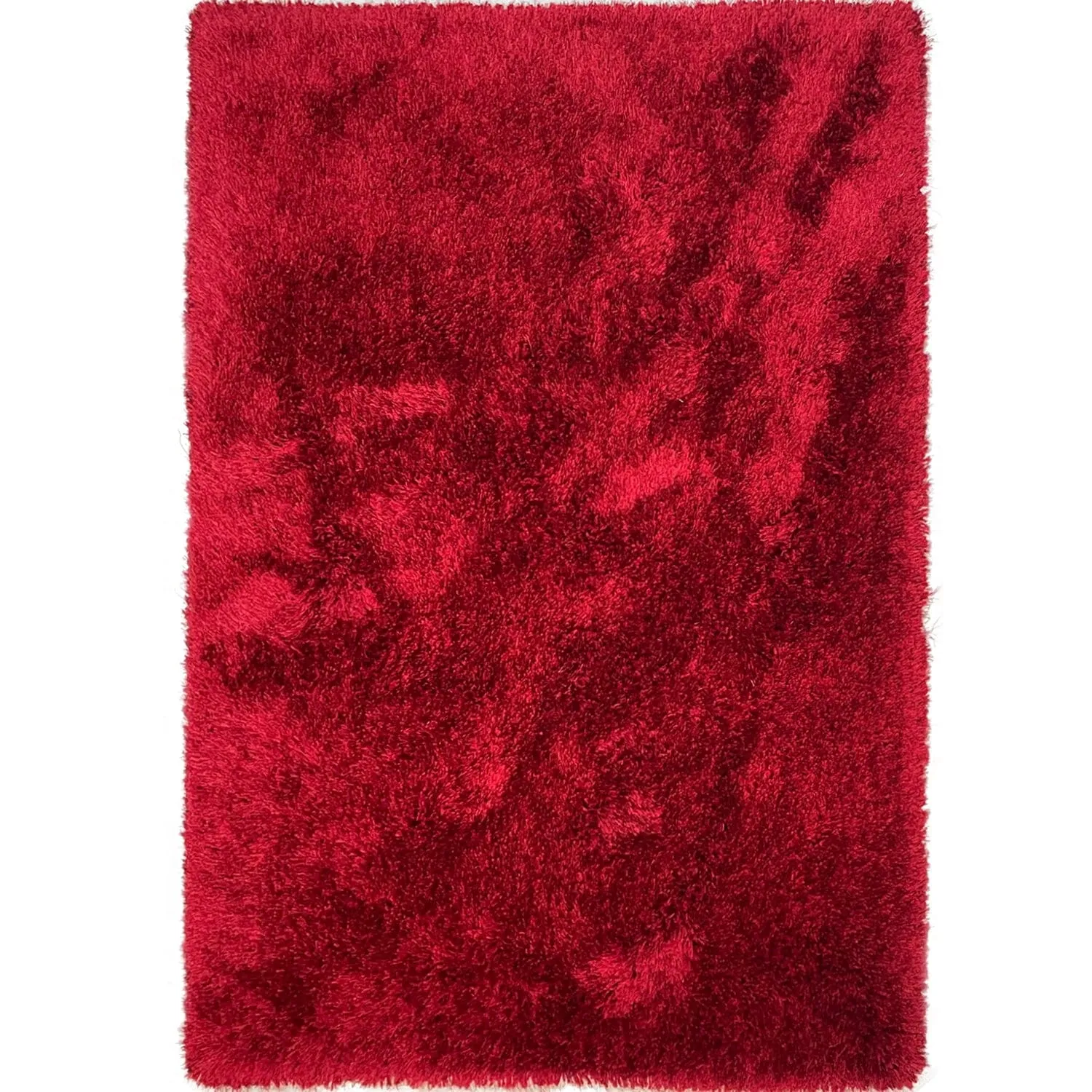 Romance Collection 1-inch Pile Large Shag Area Rug Red Cherry