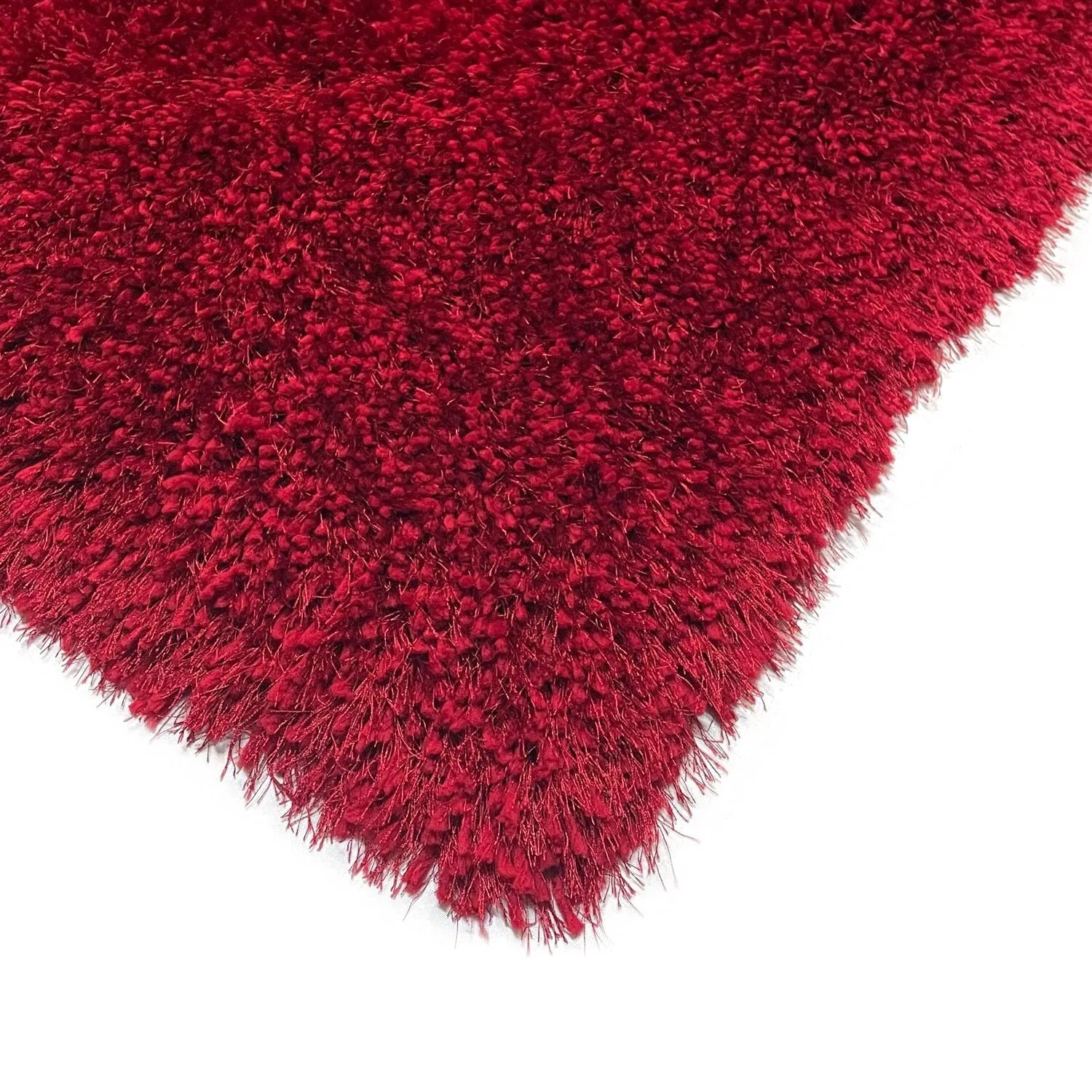 Romance Collection 1-inch Pile Large Shag Area Rug Red Cherry