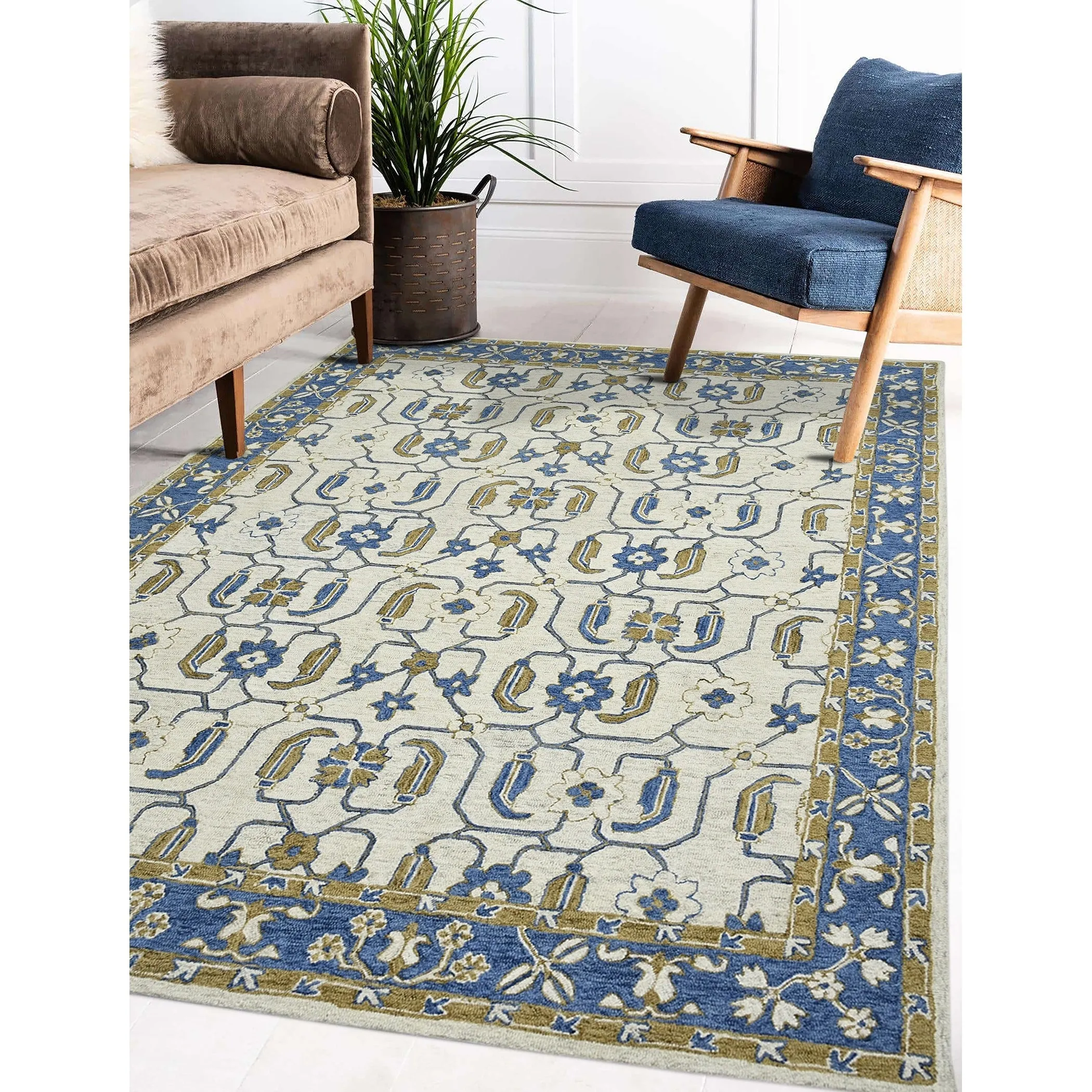 Romesha Pecos Hand-Hooked Wool Area Rug