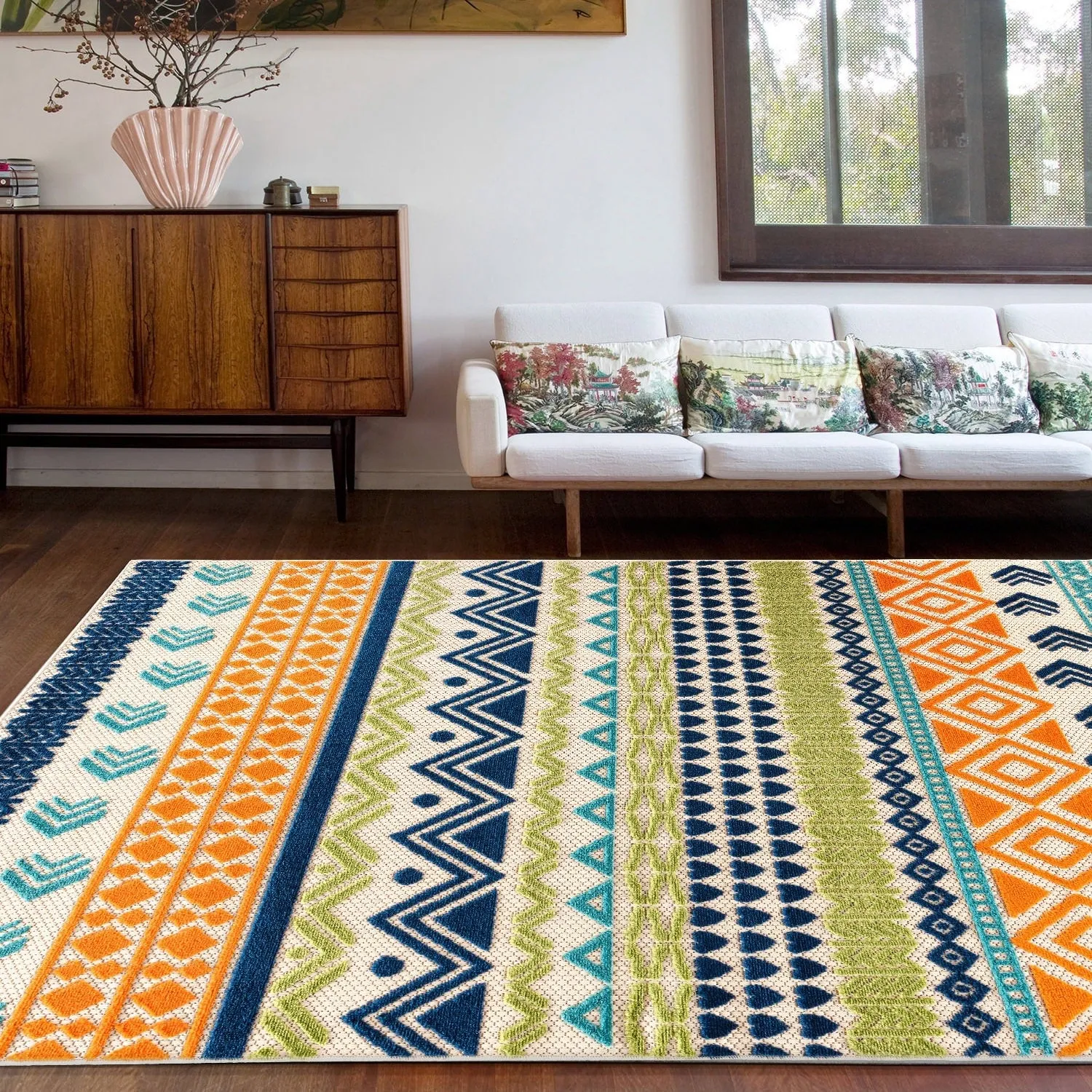 Ronda Contemporary Bohemian Indoor/Outdoor Area Rug