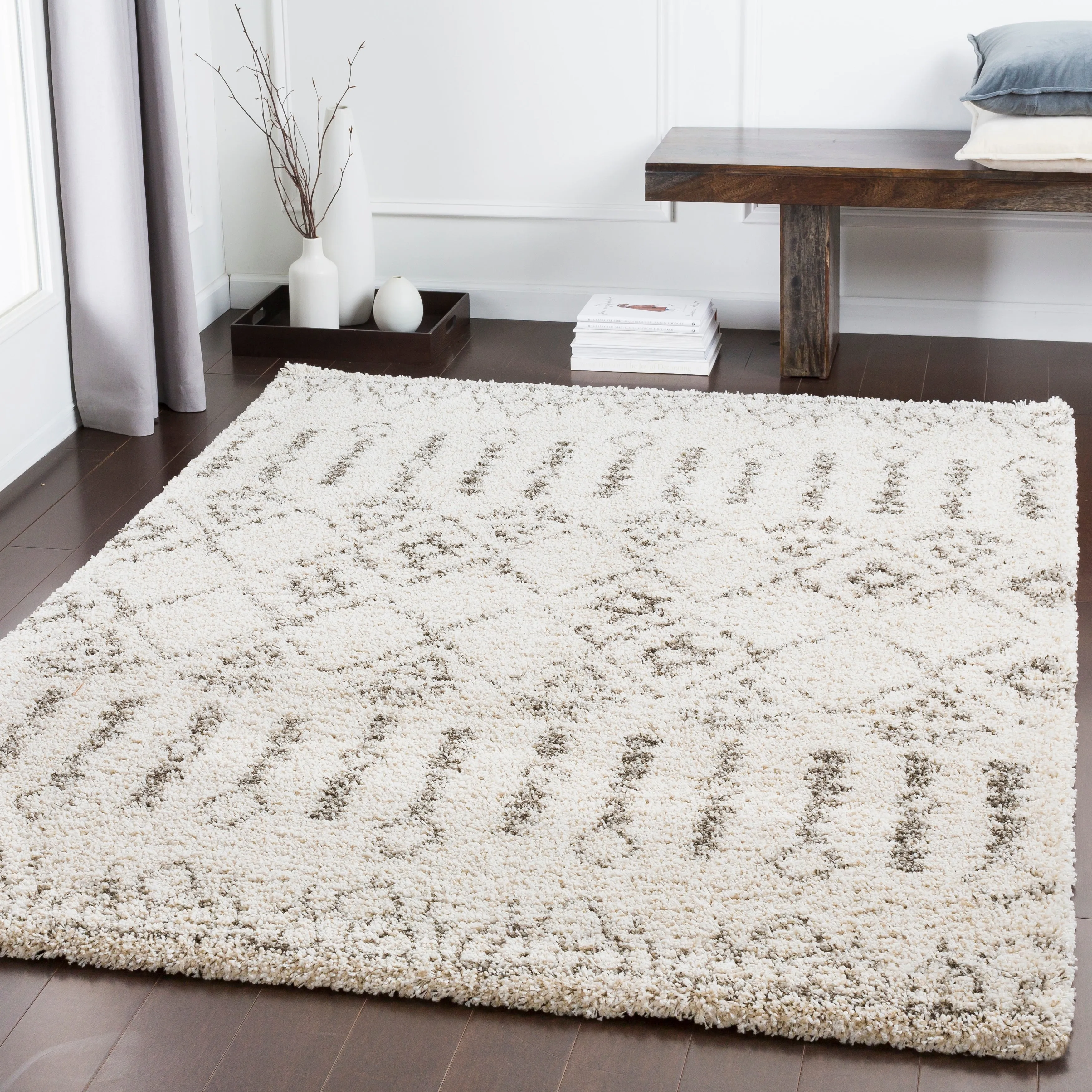 Rory Ivory Boho Shag Area Rug (7'10 x 10'3) - 7' 10 x 10' 3