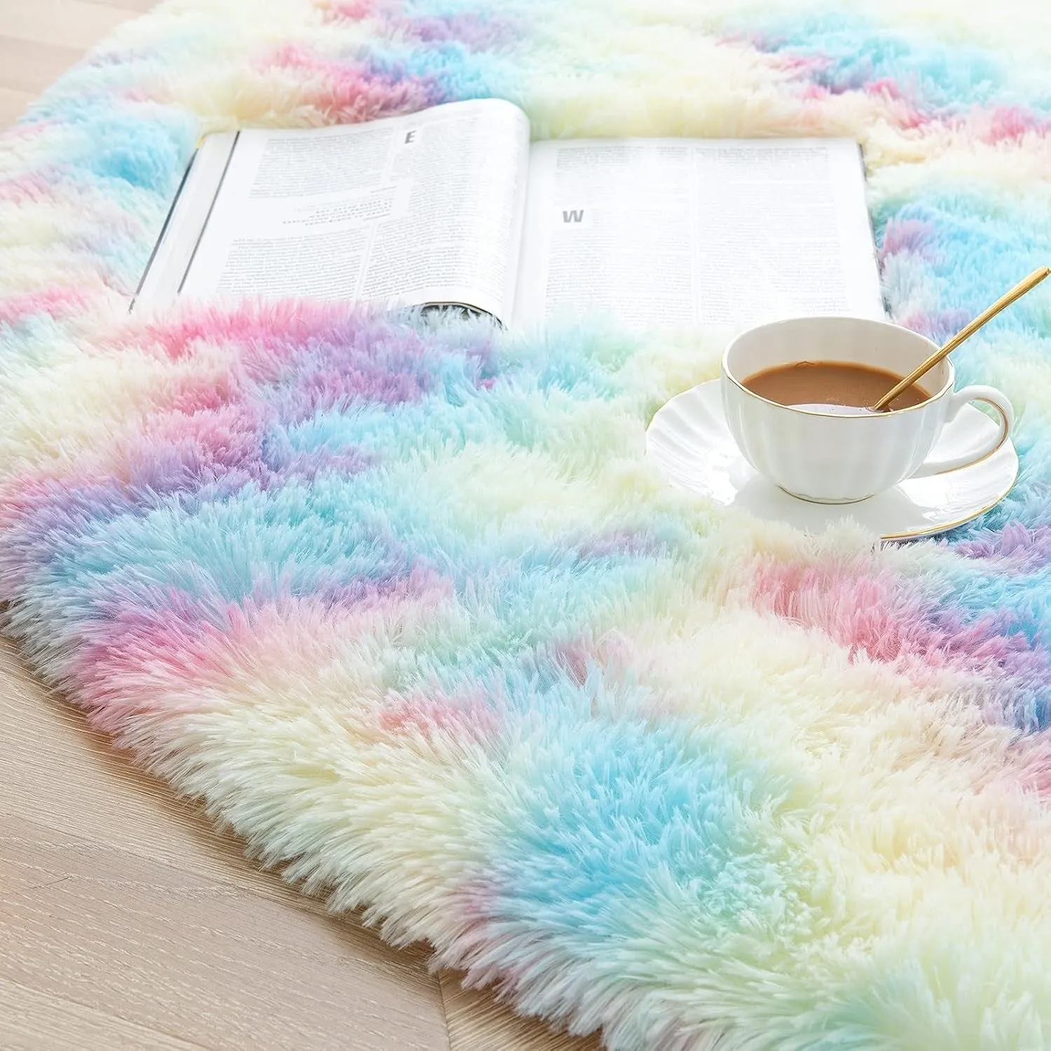 Round Area Rugs Fluffy Nursery Rug for Kids Bedroom Living Room Mat