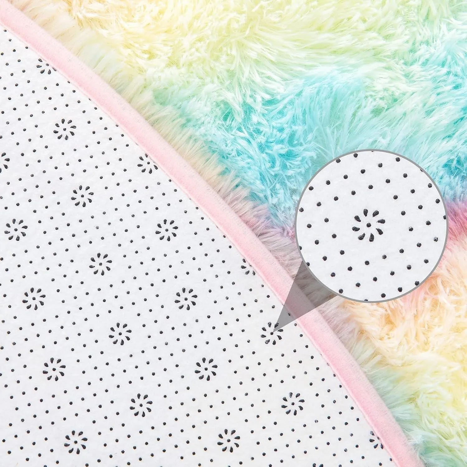 Round Area Rugs Fluffy Nursery Rug for Kids Bedroom Living Room Mat