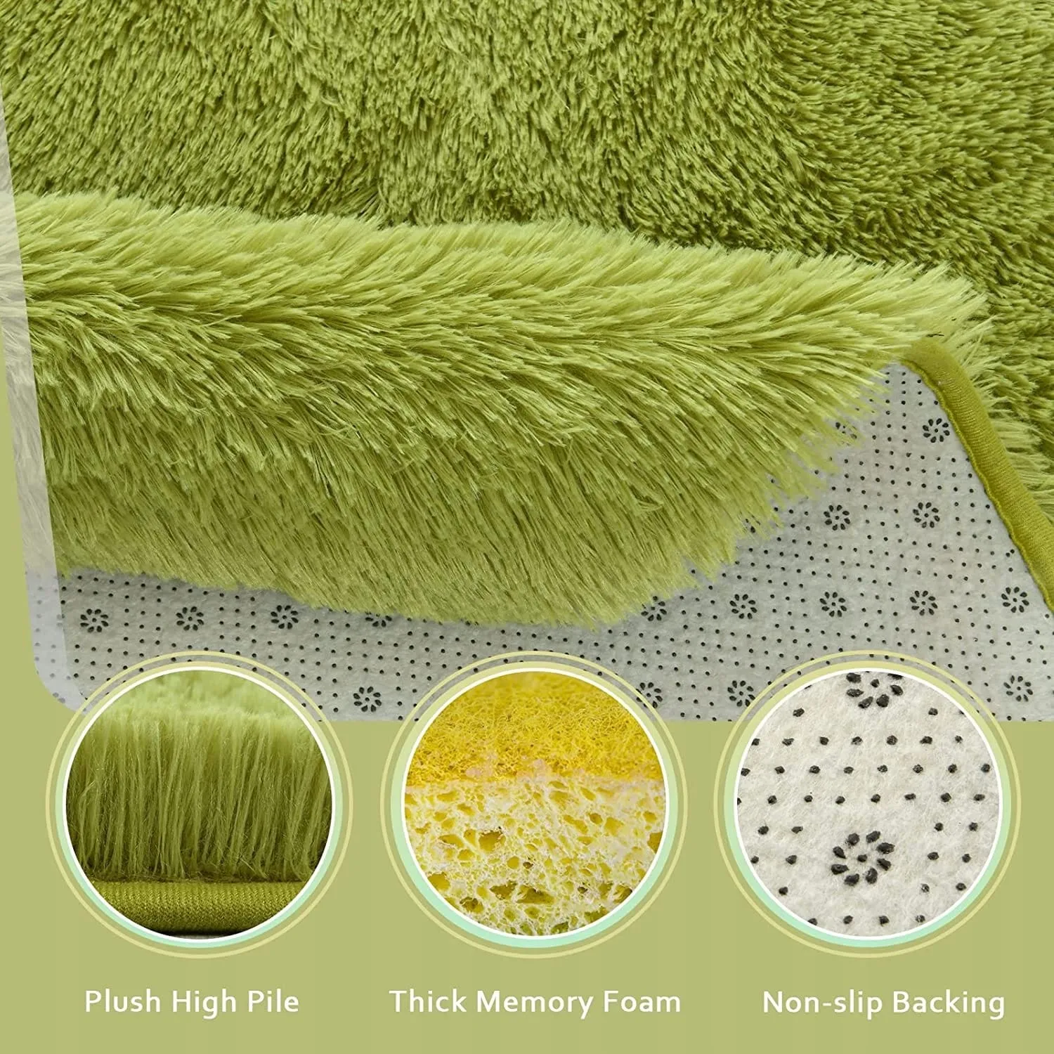 Round Area Rugs Fluffy Nursery Rug for Kids Bedroom Living Room Mat