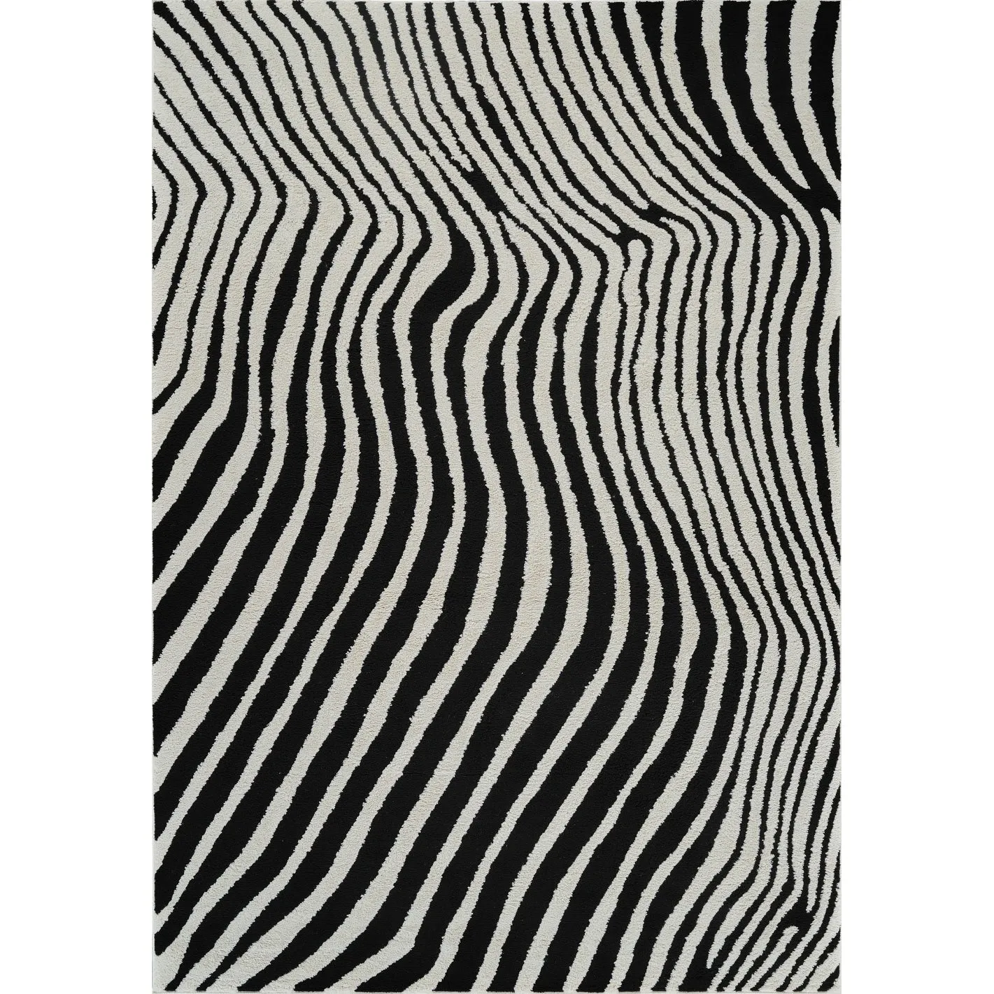 Rug Branch Domus Modern Zebra Print Indoor Area Rug. Cream Black -