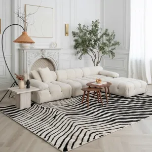 Rug Branch Domus Modern Zebra Print Indoor Area Rug. Cream Black -
