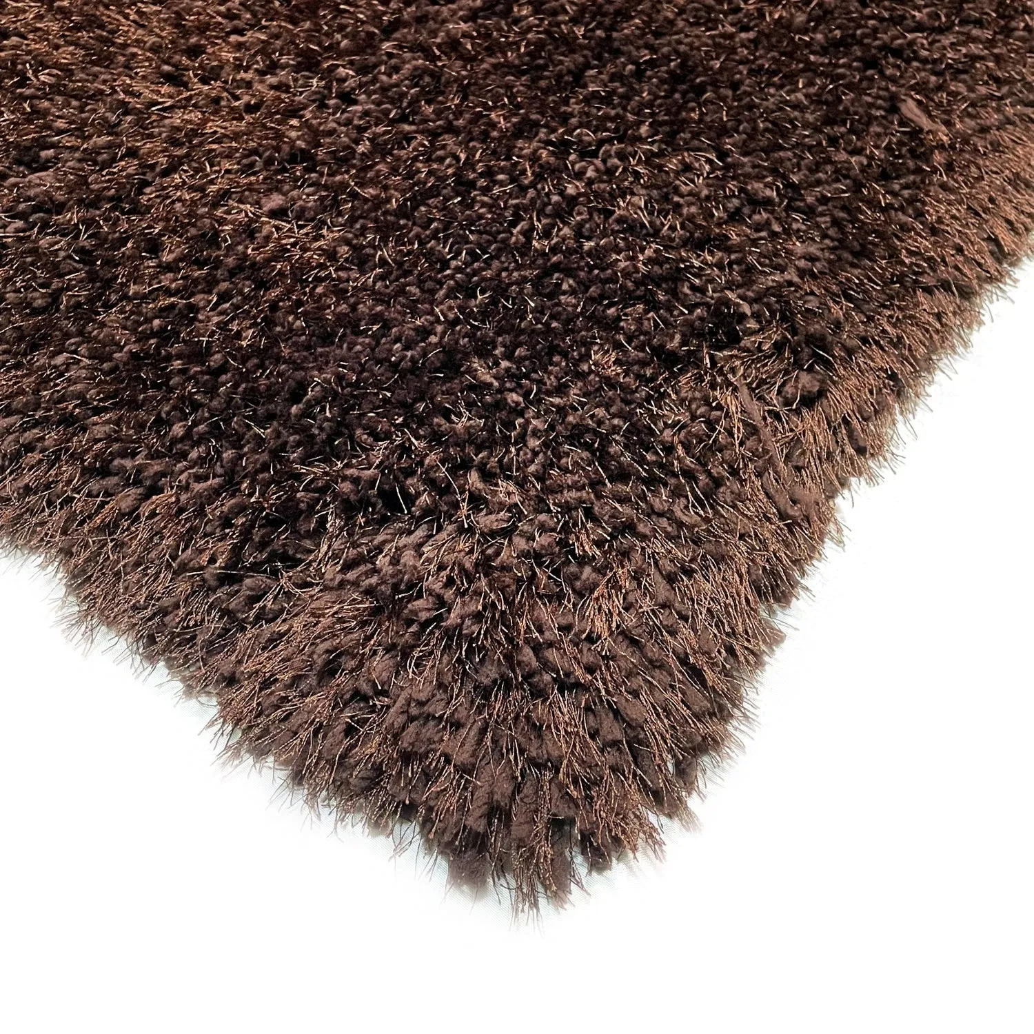RugBerry Romance Brown Shag Area Rug Soft Fluffy Shaggy Hand Tufted