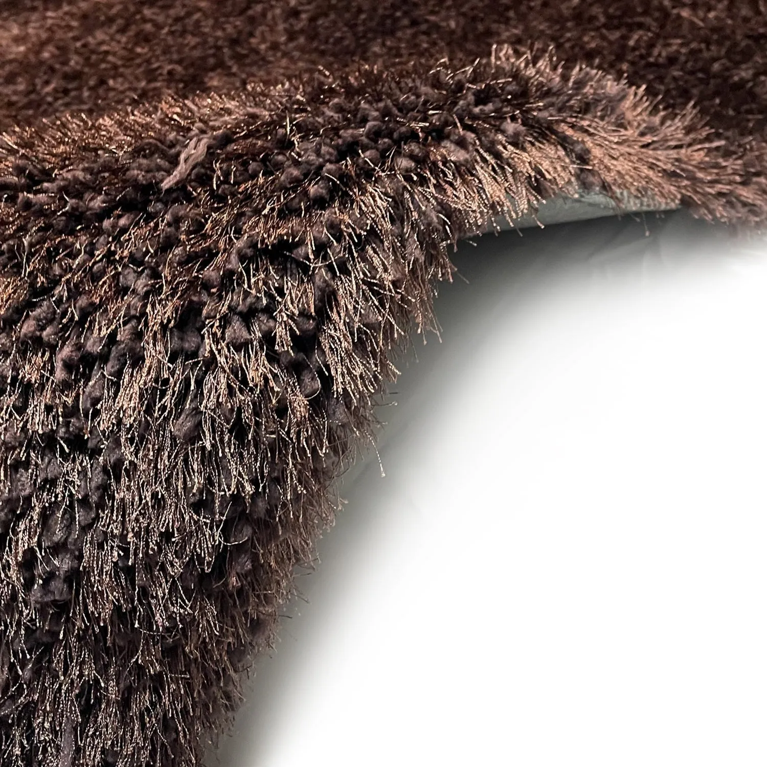 RugBerry Romance Brown Shag Area Rug Soft Fluffy Shaggy Hand Tufted