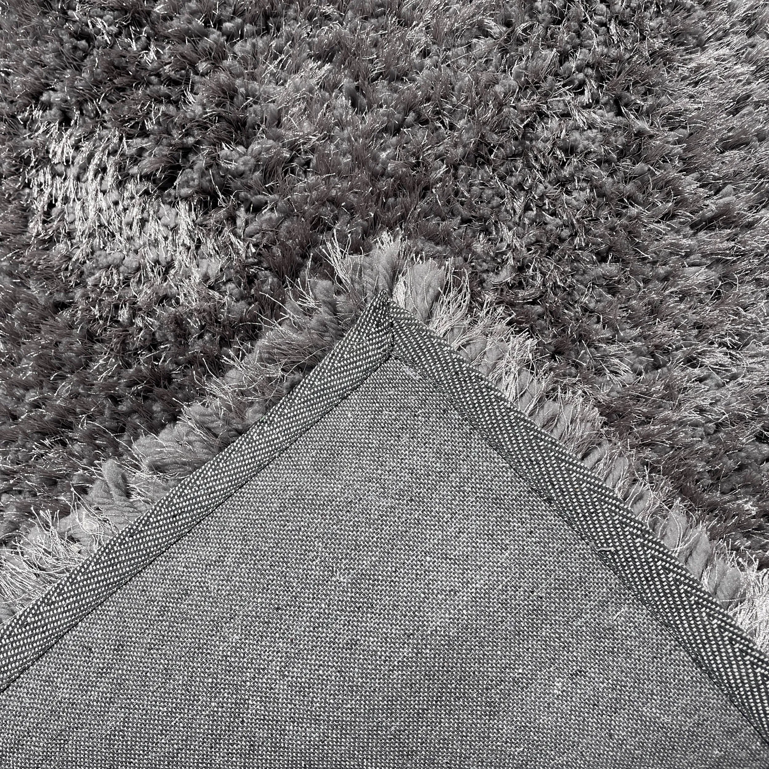 RugBerry Romance Dark Gray Solid Shag Area Rug
