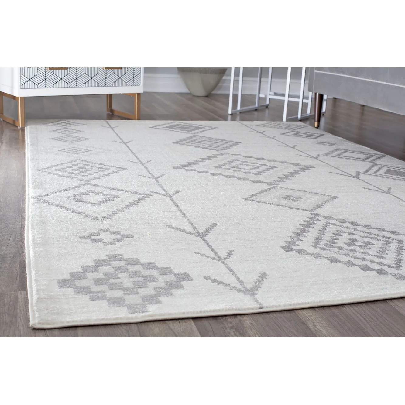 Rugs America Rumi Modern Diamond Boho Tribal Soft Area Rug
