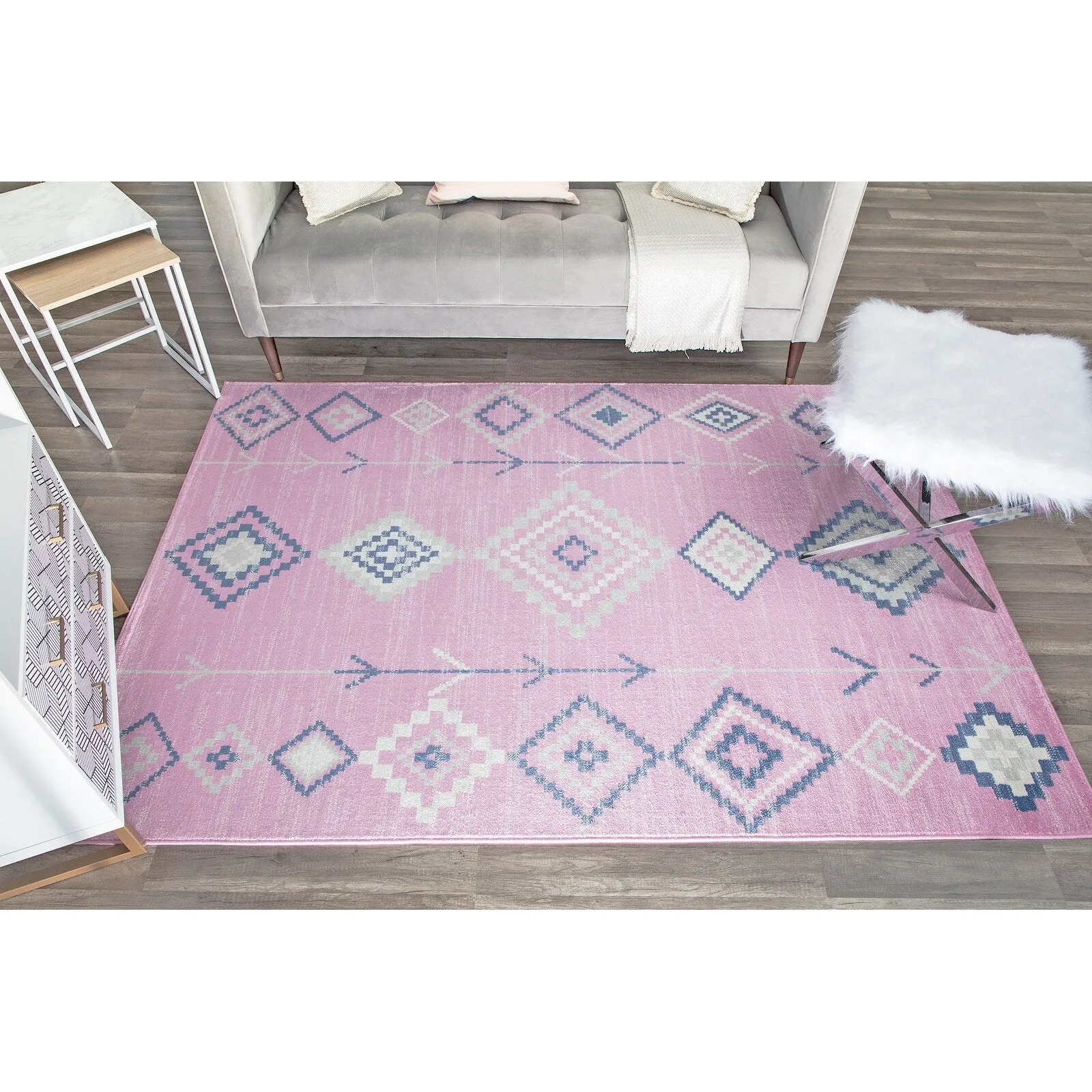 Rugs America Rumi Modern Diamond Boho Tribal Soft Area Rug