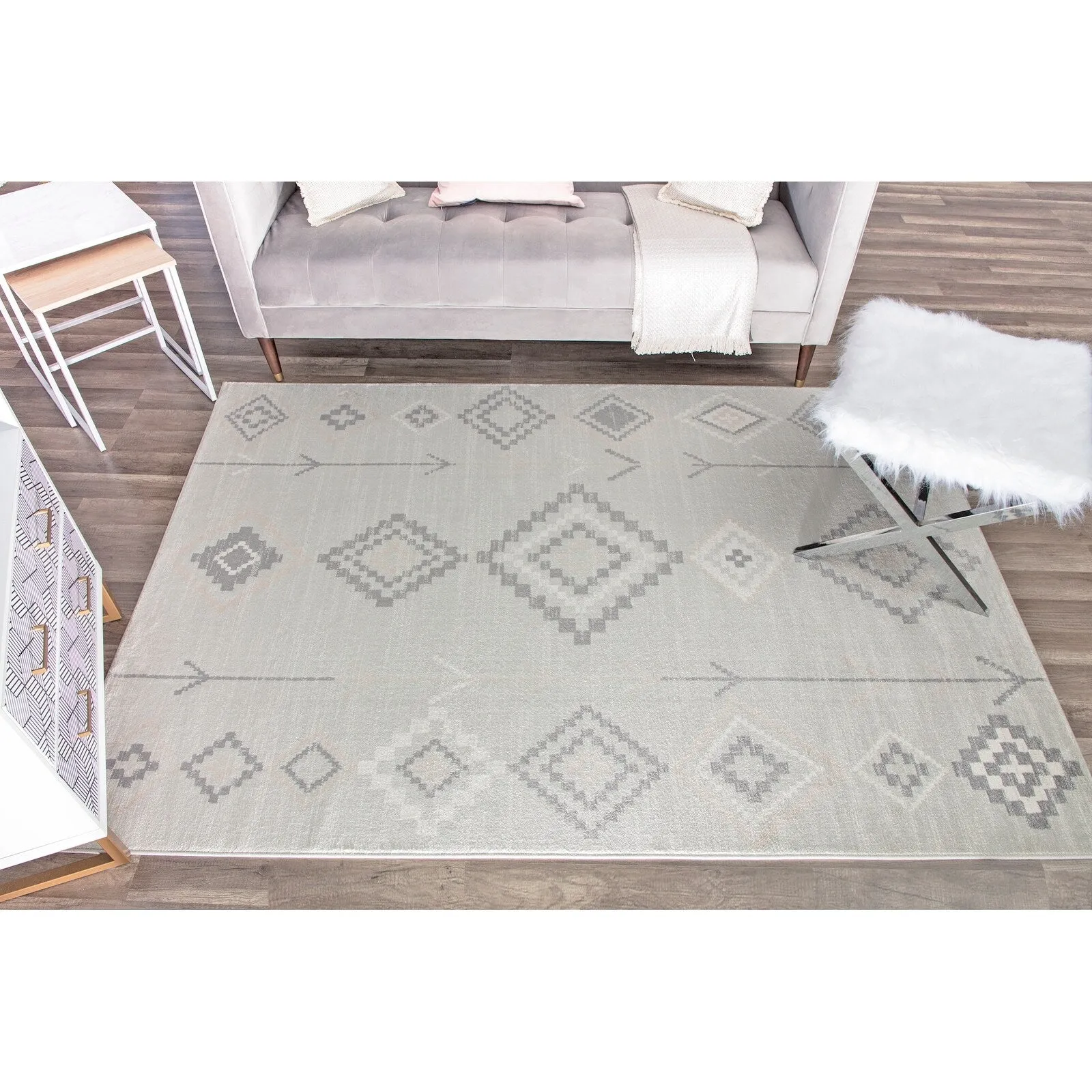 Rugs America Rumi Modern Diamond Boho Tribal Soft Area Rug
