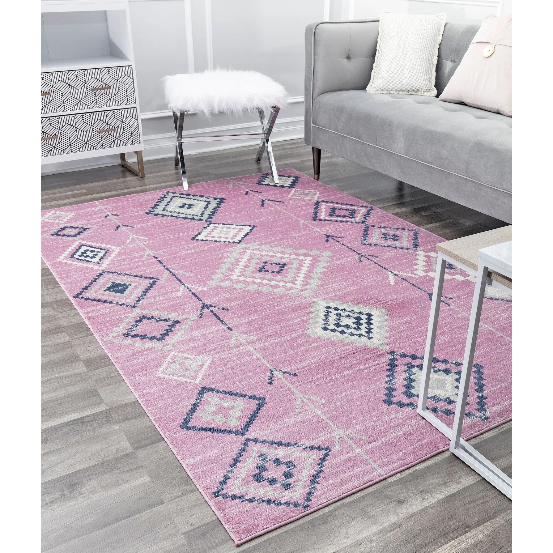 Rugs America Rumi Modern Diamond Boho Tribal Soft Area Rug
