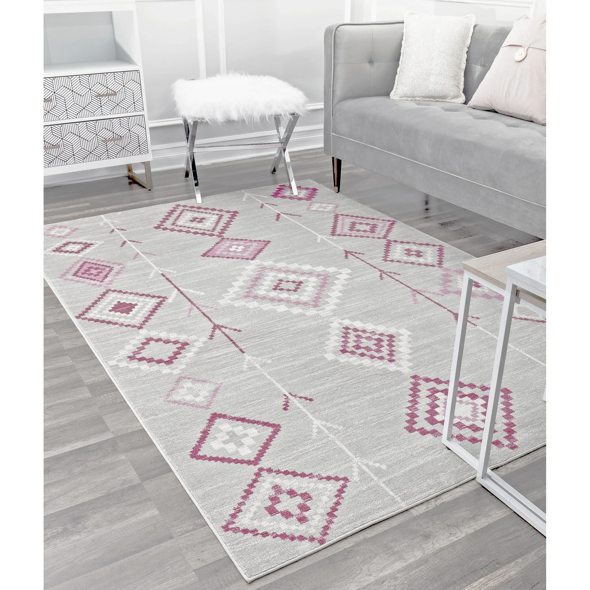 Rugs America Rumi Modern Diamond Boho Tribal Soft Area Rug